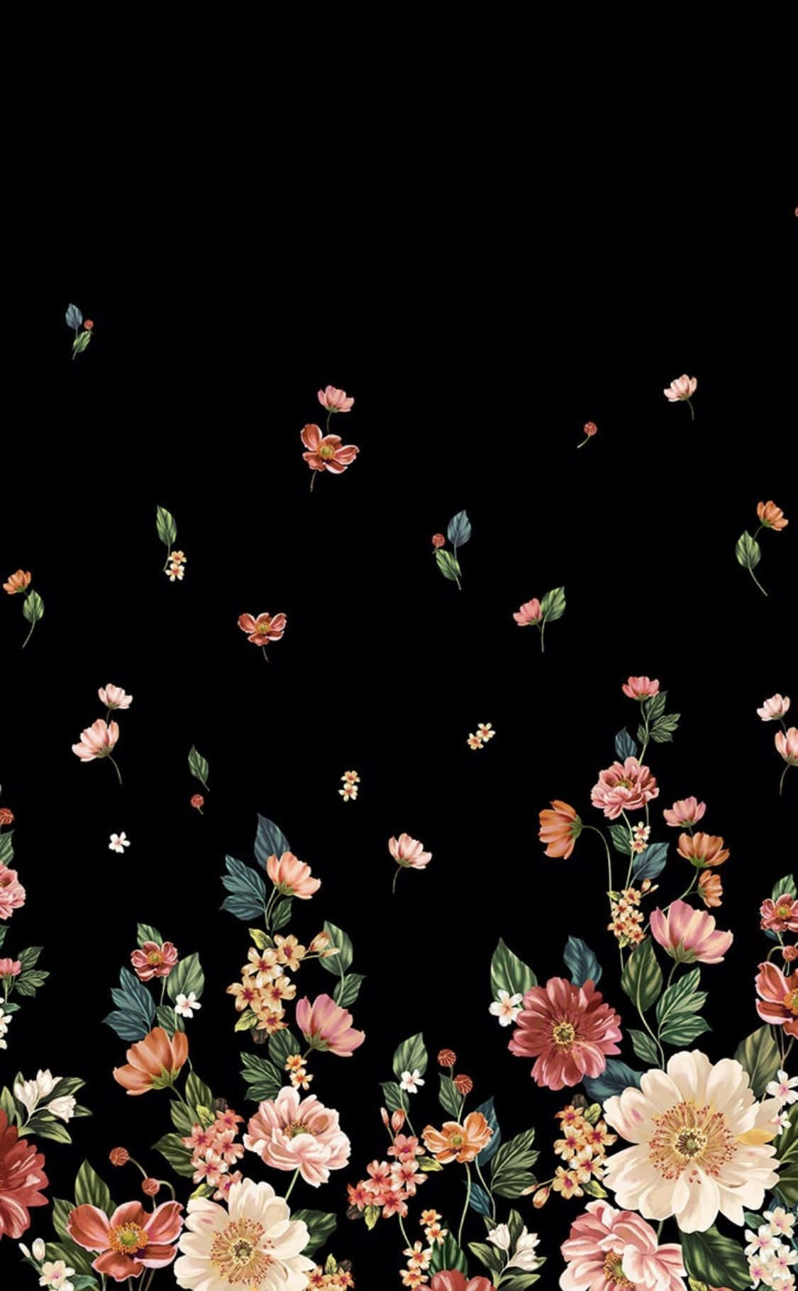Eleganteng Madilim na Bulaklak Wallpaper