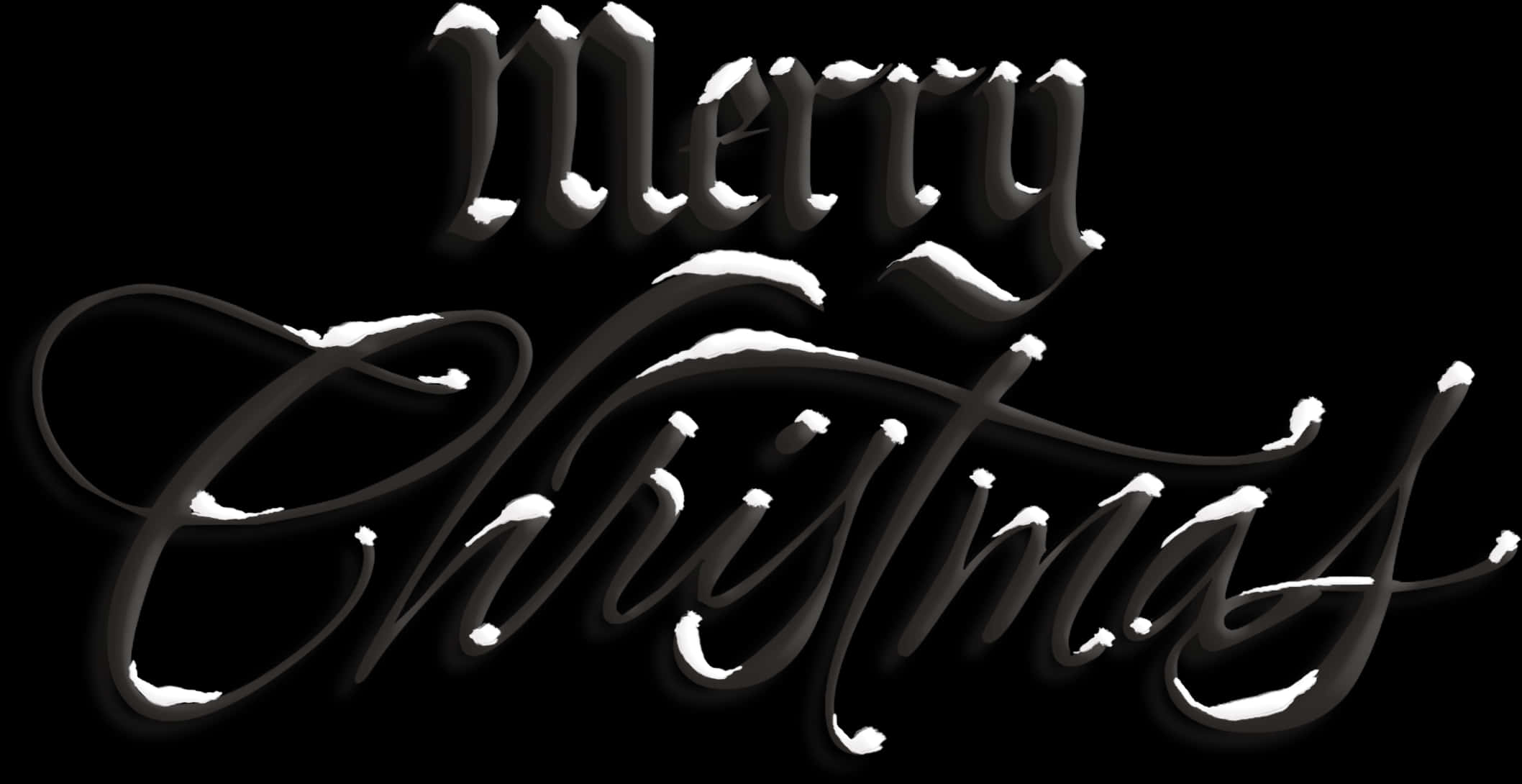 Eleganteng Merry Christmas na Calligraphy Wallpaper