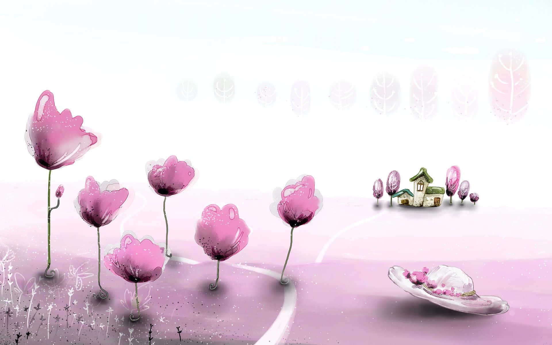 Eleganteng Pastel Pink Gradient Background Wallpaper