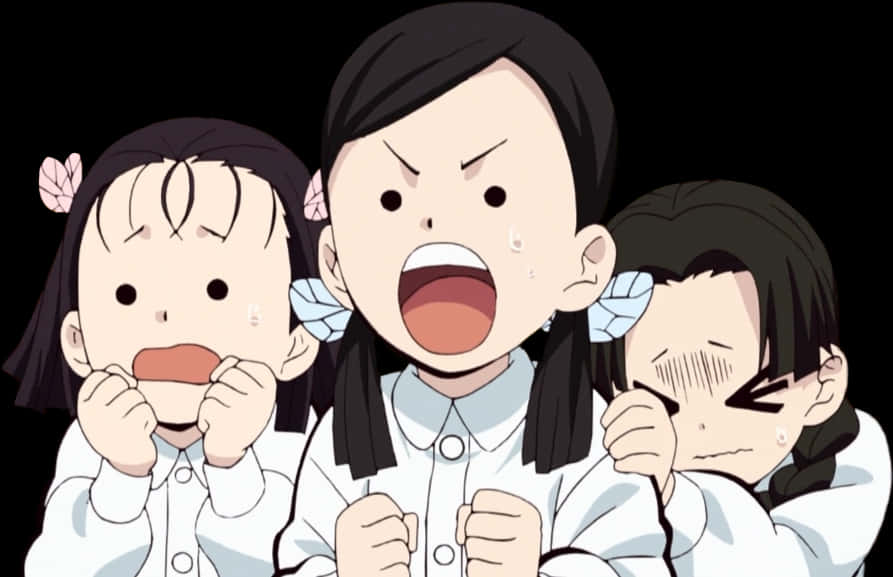 Emosyonal na Reaksyon ng Magkapatid na Kamado mula sa Demon Slayer Wallpaper