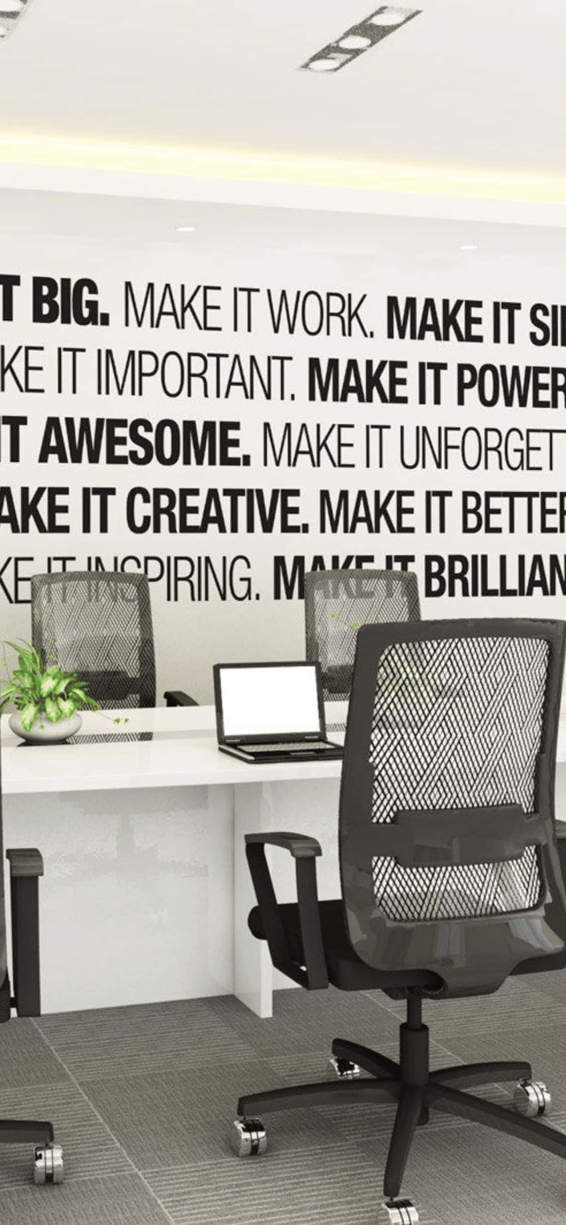 Empowering Messages iPhone X Background sa Opisina Wallpaper