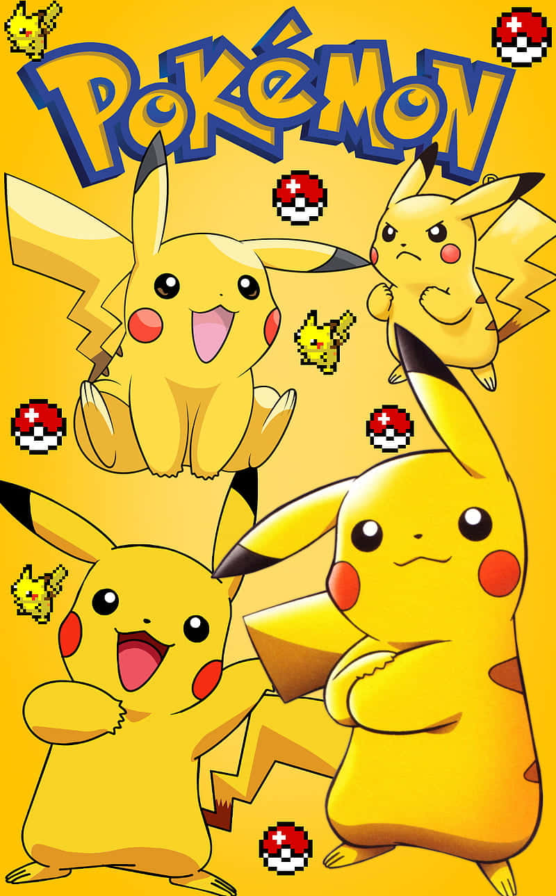 Enhance your walls with vibrant Pokémon poster featuring Pikachu Wallpaper