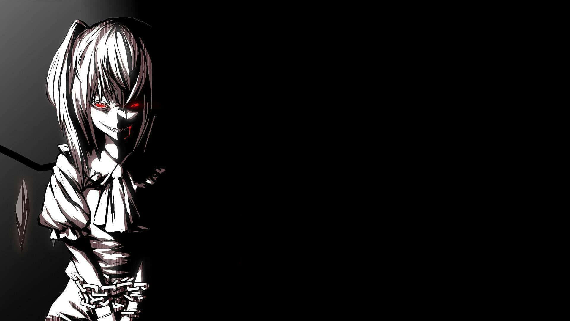 Enigmatic Black Anime Aesthetic sa PC Wallpaper