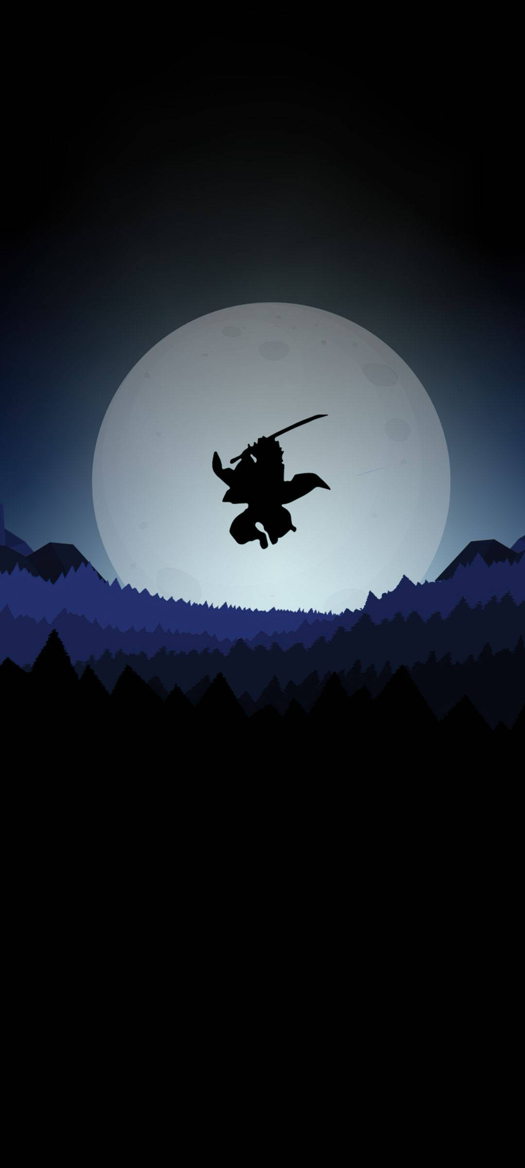 Enigmatic Ninja Sa Ilalim Ng Moonlight - Cool Anime Phone Wallpaper
