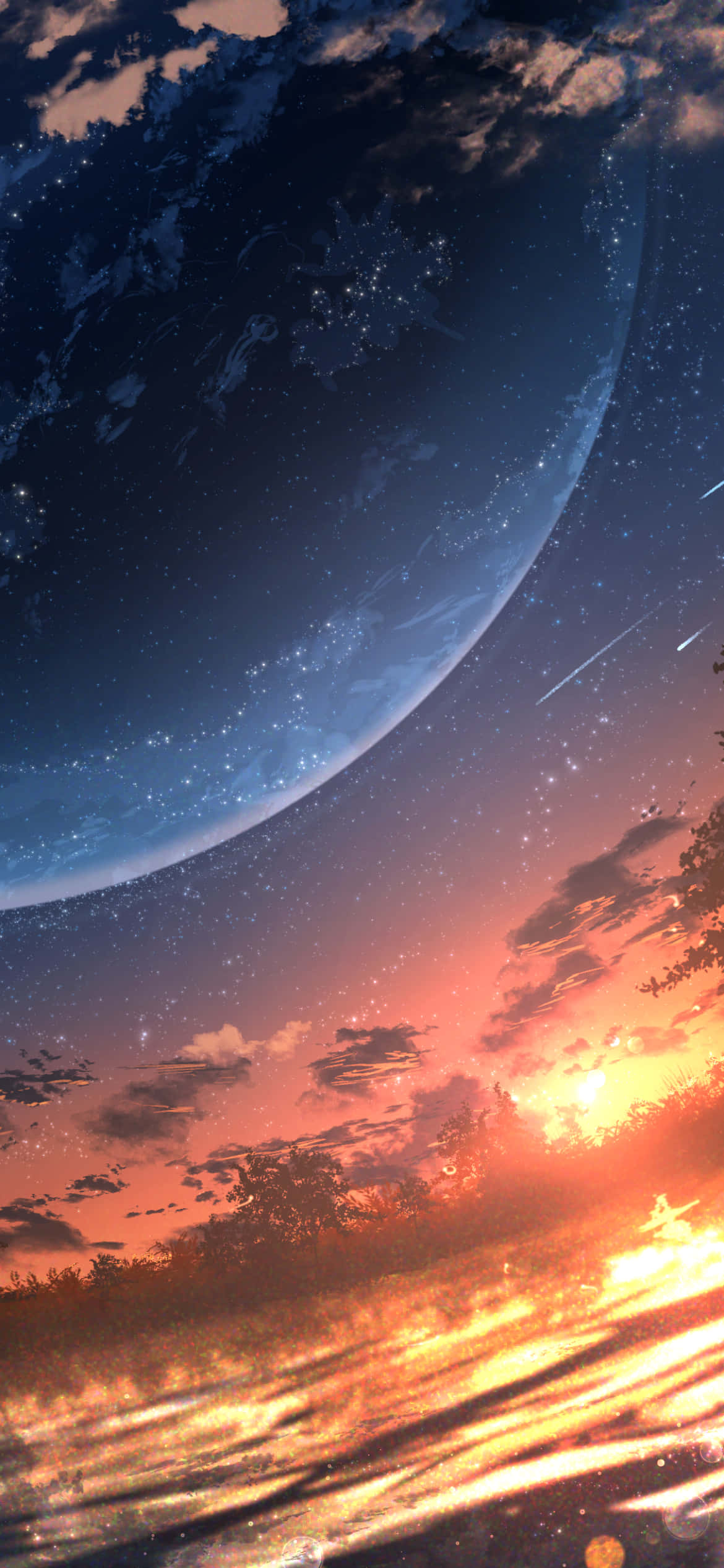Enjoy ang Anime Sunset mula sa iyong iPhone Wallpaper