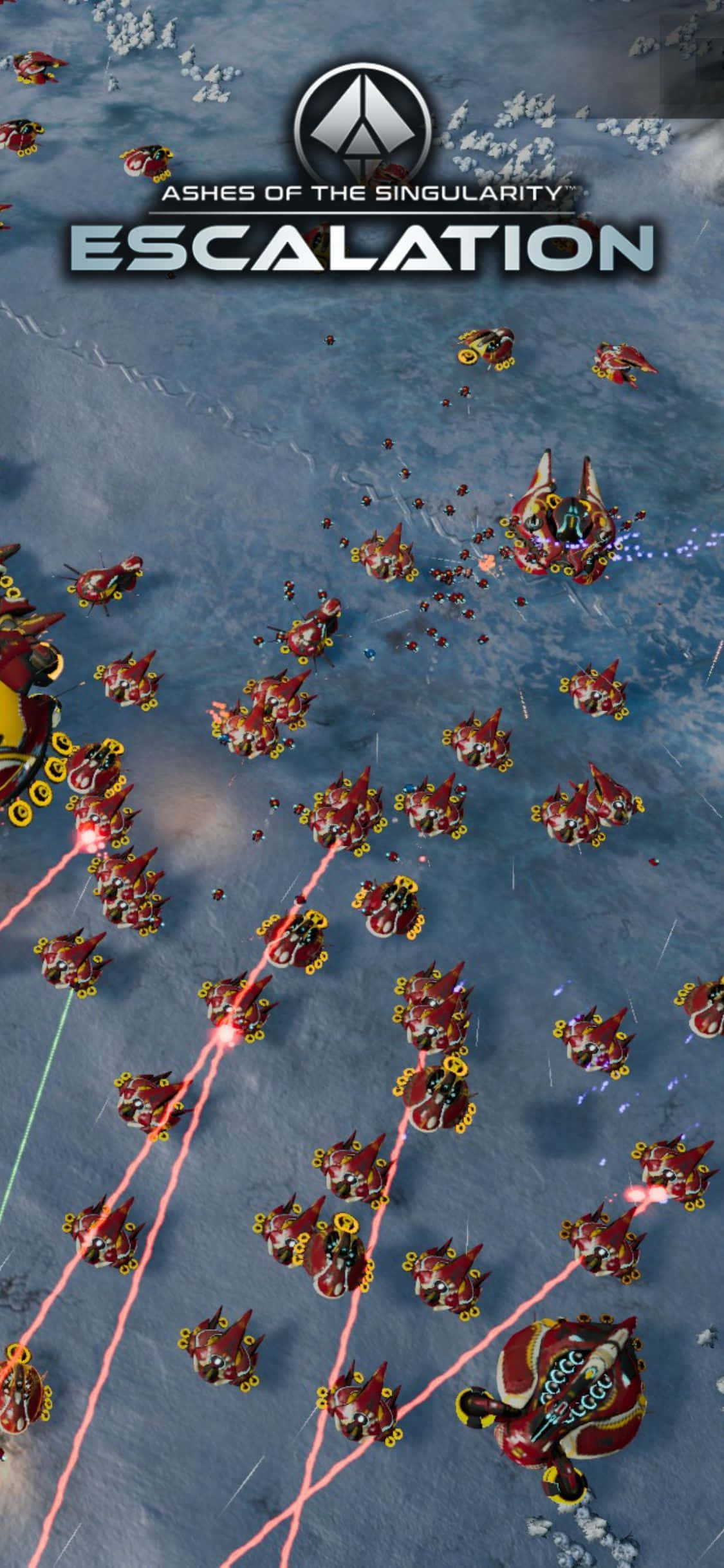 Tangkilin ang de-kalibre graphics ng Ashes Of The Singularity Escalation sa iPhone X Wallpaper
