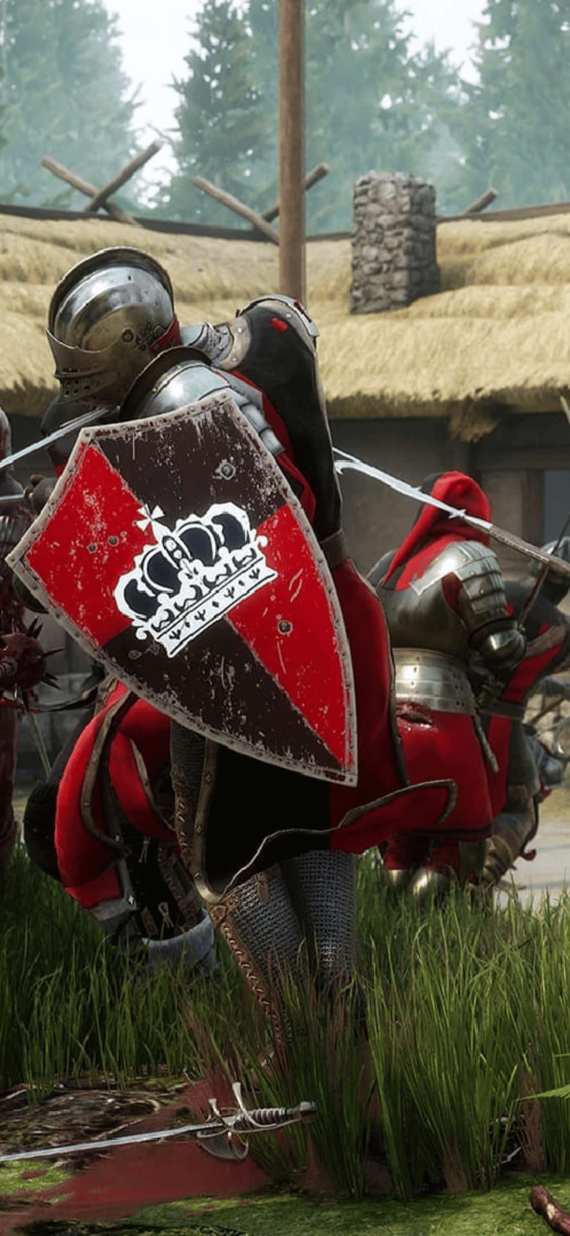 Epic Battle Scene from Mordhau on iPhone XS Wallpaper