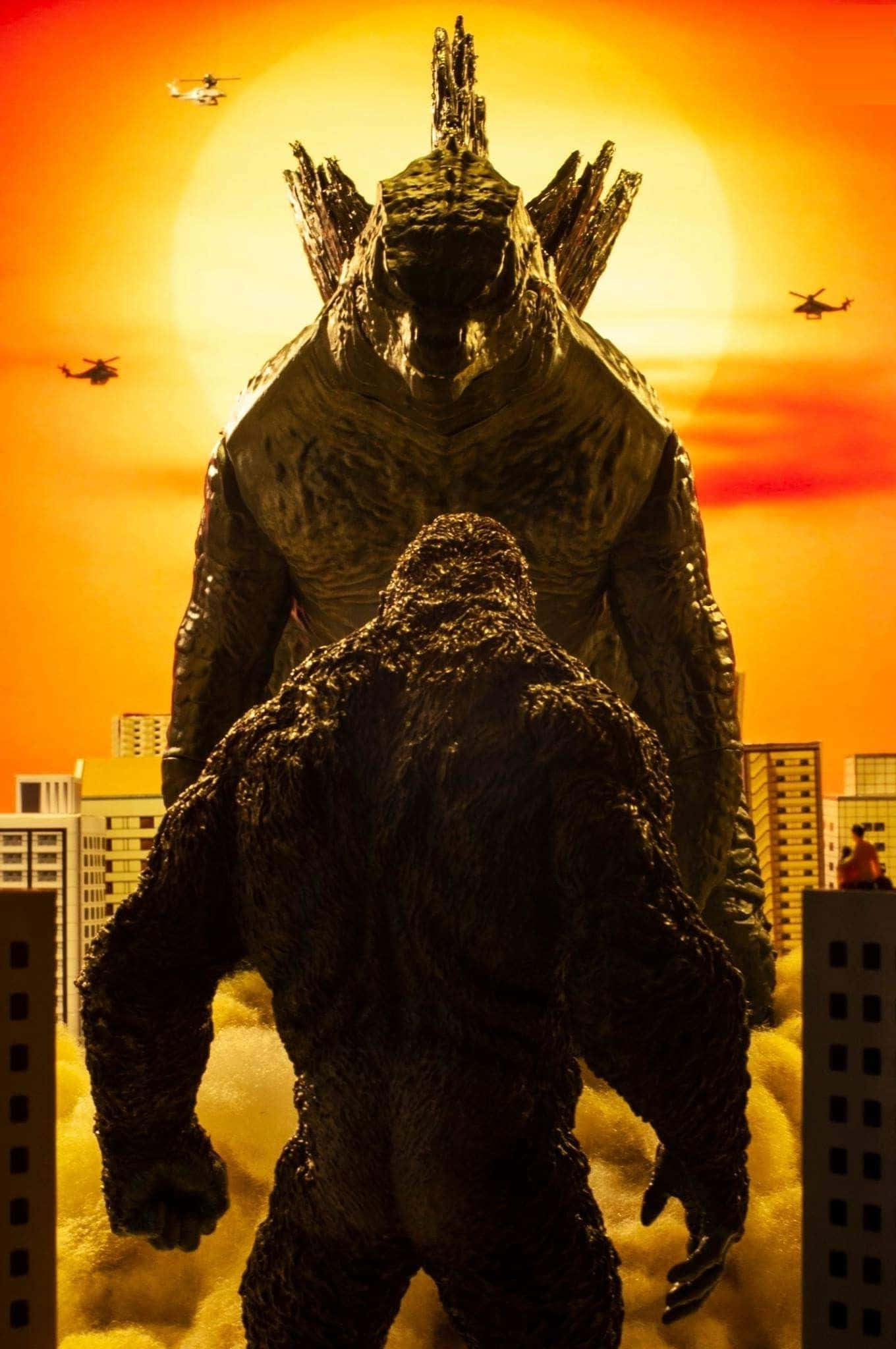 Epic Showdown between Godzilla and Kong Wallpaper