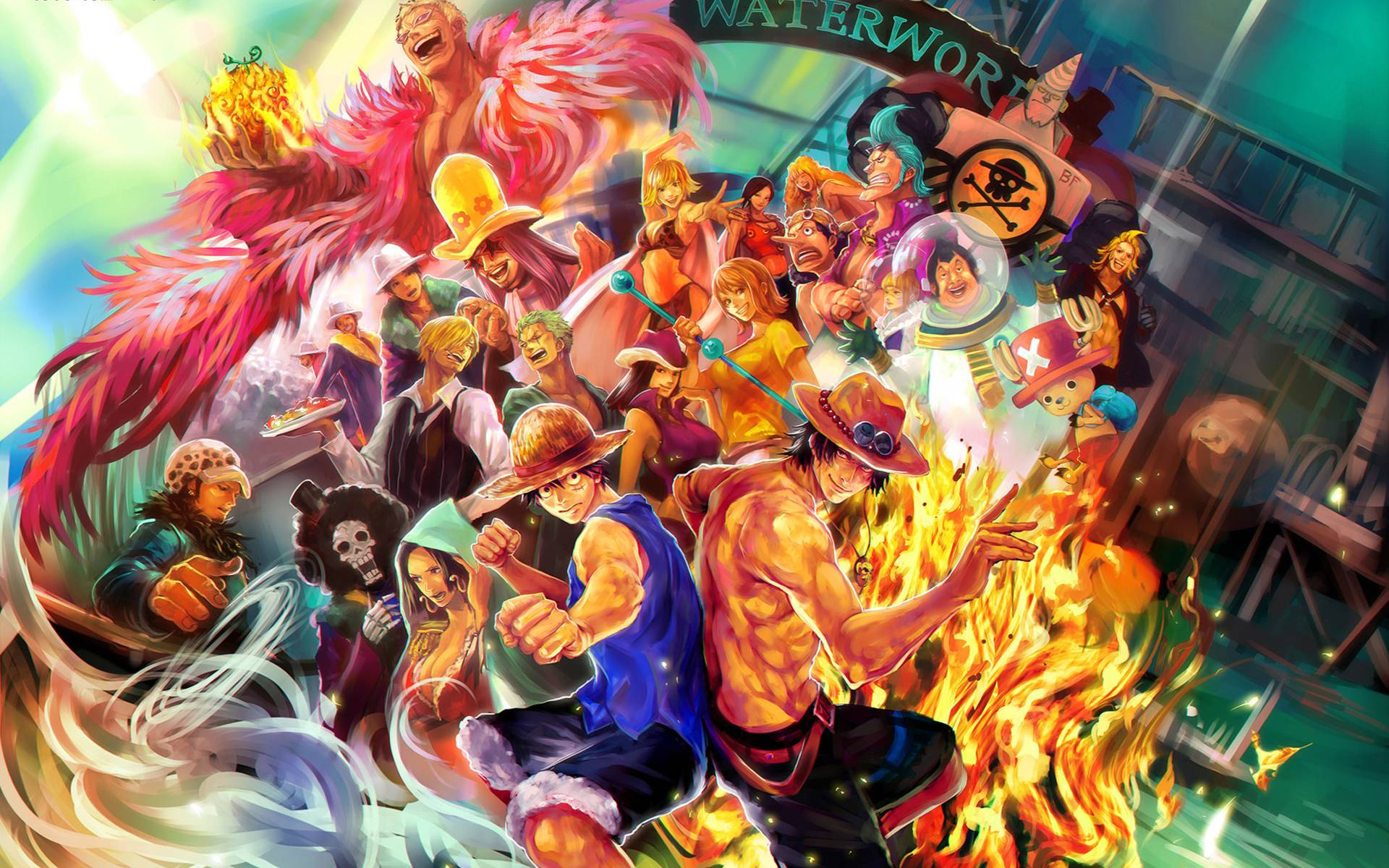 Epikong Sagupaan nina Luffy at Big Mom sa One Piece Wallpaper