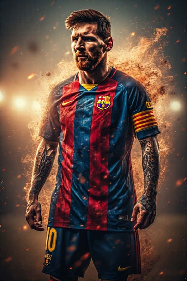 Epikong Sining Pantasya ni Messi 4K Wallpaper