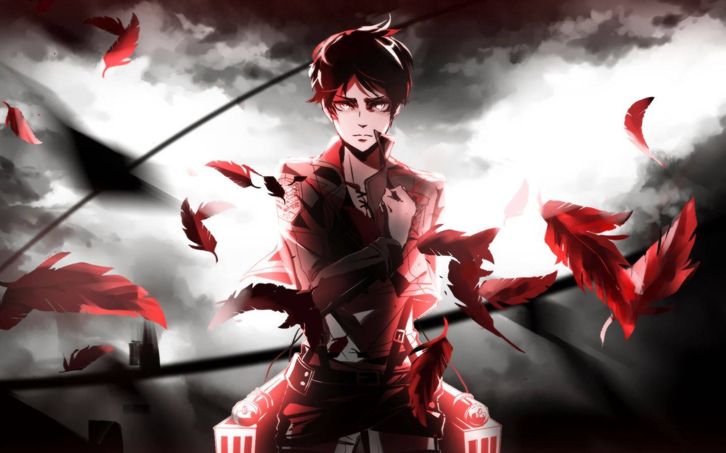Eren Jaeger, Isang Matapang na Sundalo at Bayani ng TV Anime Series na Attack On Titan, Sumaludo nang May Paglaban Wallpaper