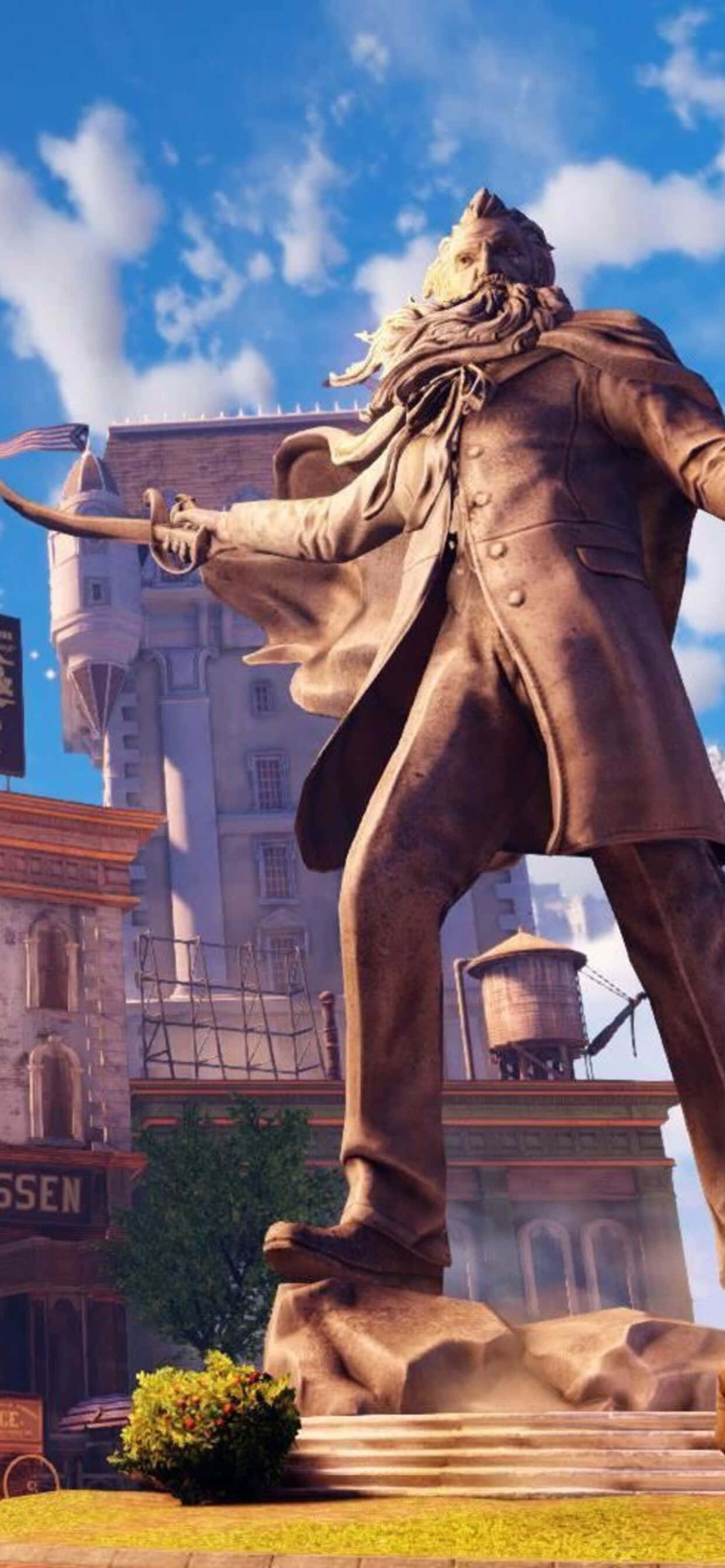 Estatwa iPhone Xs Max Bioshock Infinite Background Wallpaper