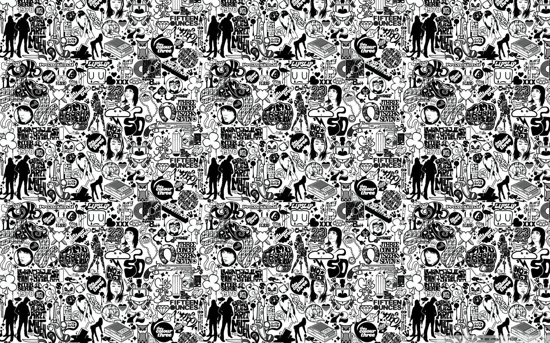 Estetika Alternatibong Komiks na Itim at Puti Wallpaper