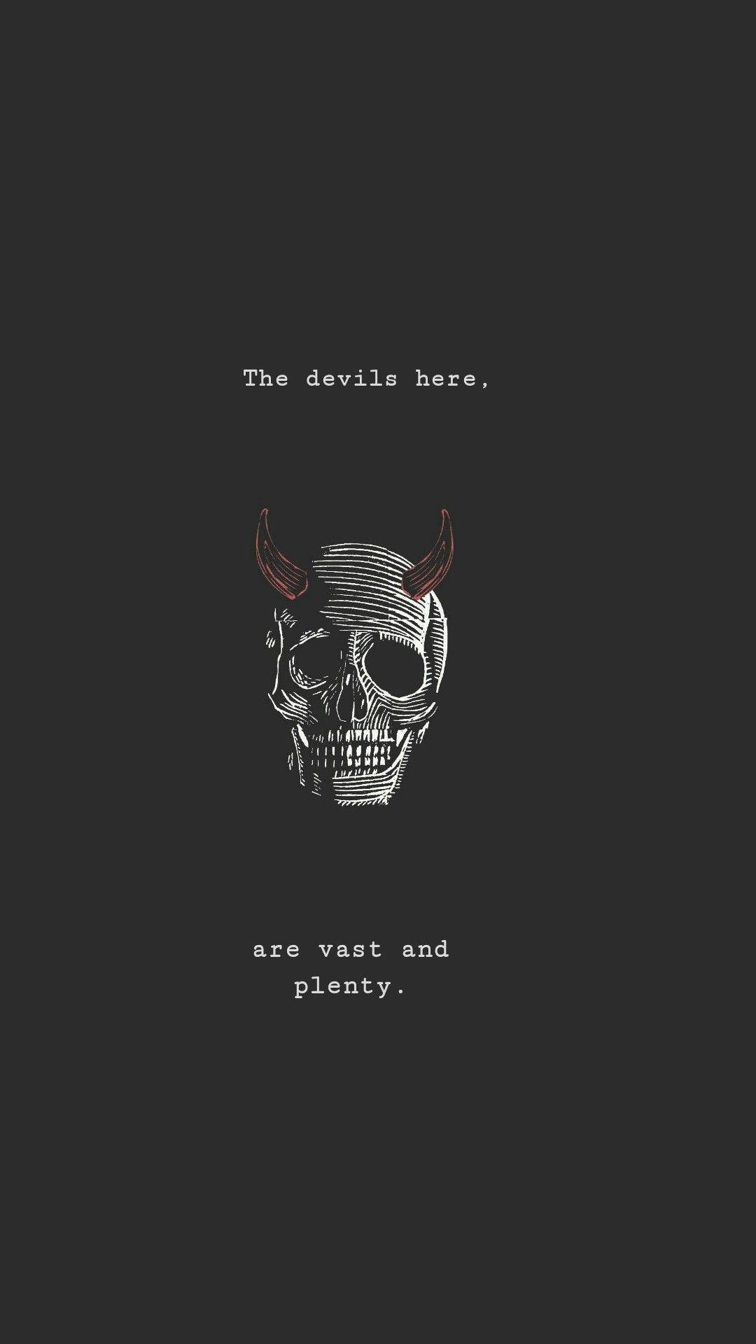 Estetikang Emo na Bungo ng Demonyo Wallpaper