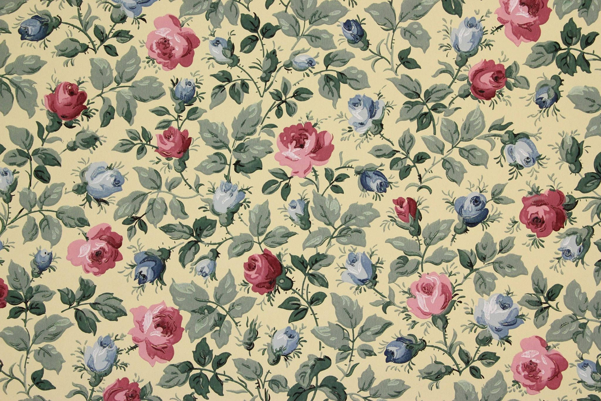 Estetikang Lumang Rosas na Asul Wallpaper
