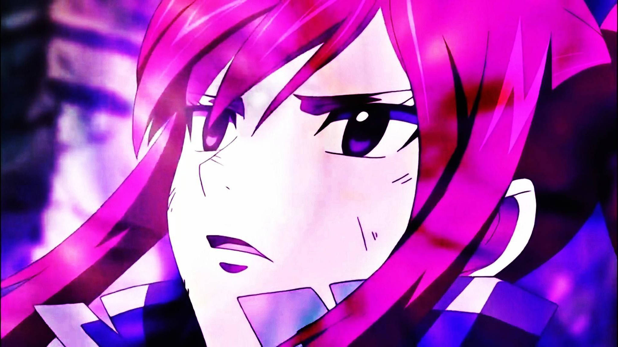 Estetikang Pink na Anime ni Erza Scarlet Wallpaper
