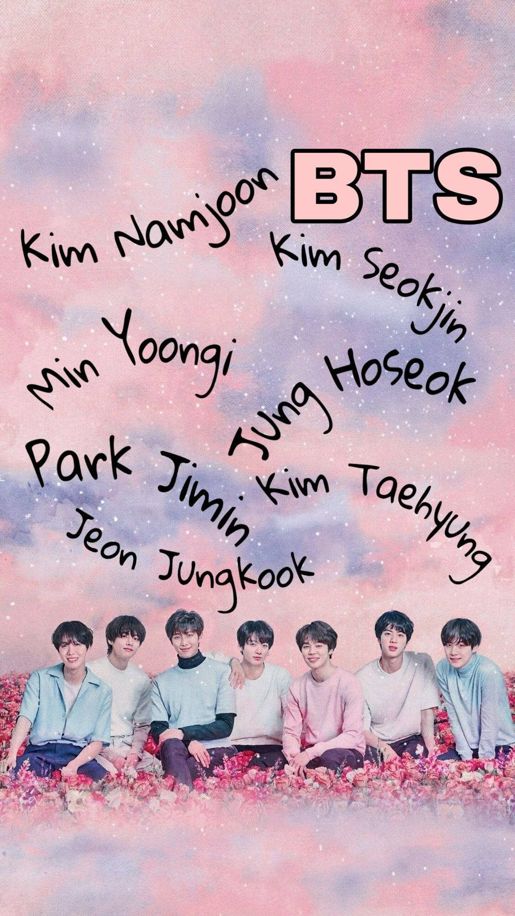 Estetikong BTS sa Mga Rosas Wallpaper