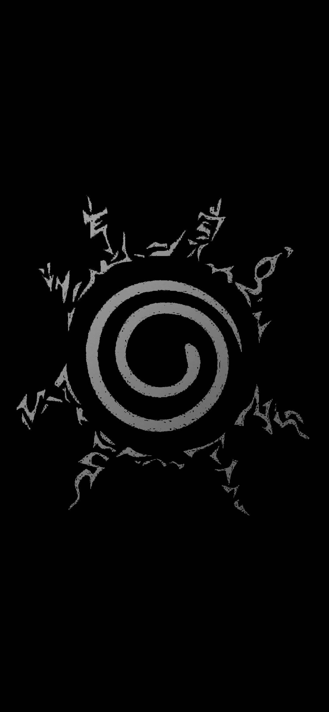 Estilo ng Walong Trigram na Pagtatatak ni Naruto Itim Wallpaper
