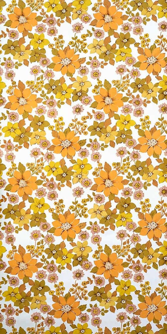 Estilo Vintage na Bulaklak noong 70s Wallpaper