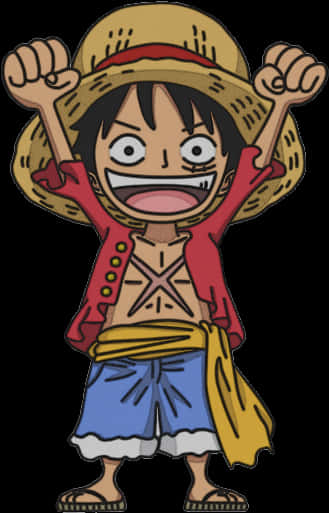 Excited na Anime Character na si Luffy Wallpaper