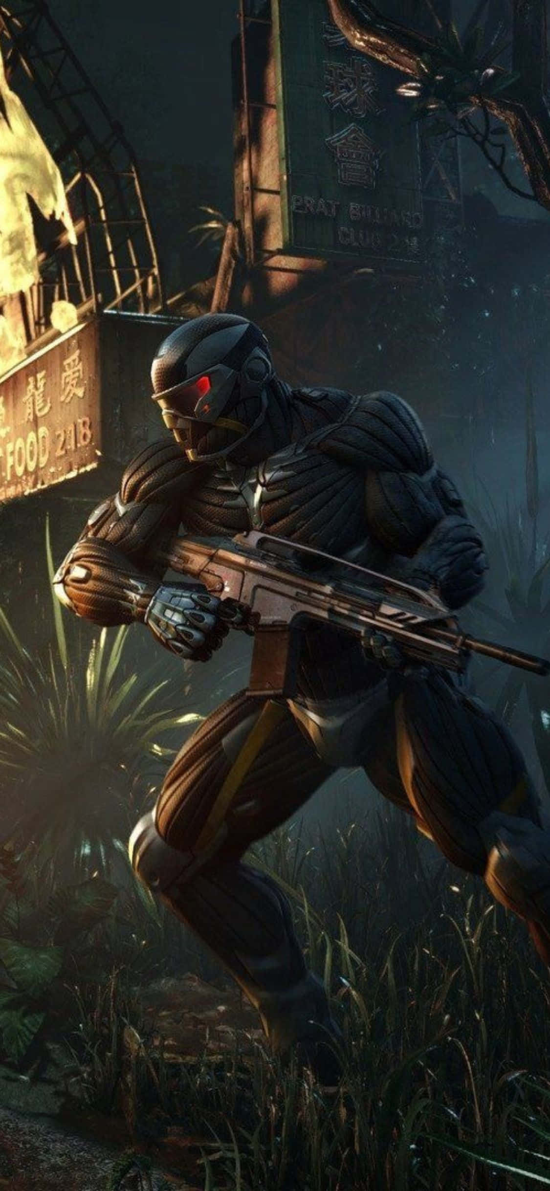 Marasan ang isang nakakatuwang pakikipagsapalaran sa iyong iPhone X gamit ang Crysis 3 Wallpaper