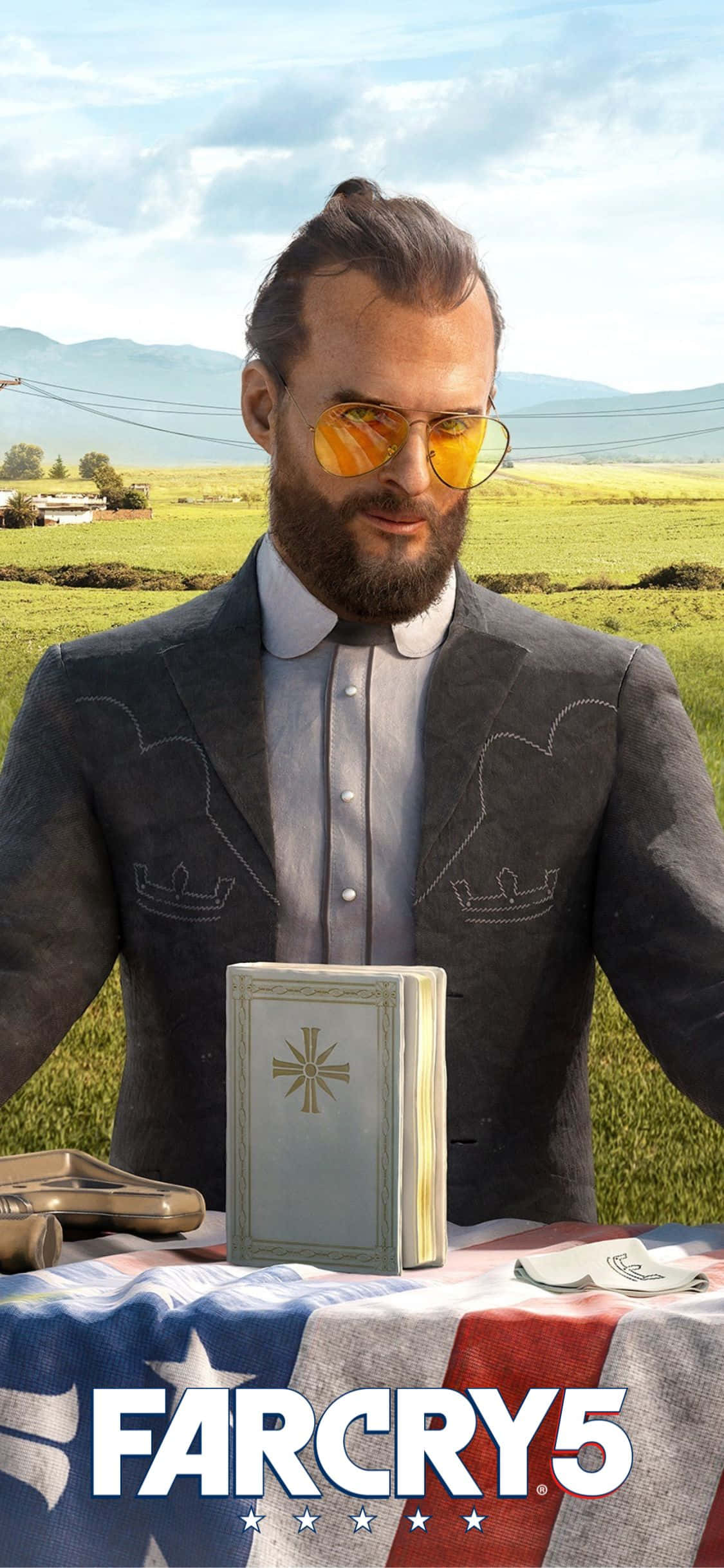 Experience ang Far Cry 5 mula sa kaginhangan ng iyong iPhone Xs Wallpaper