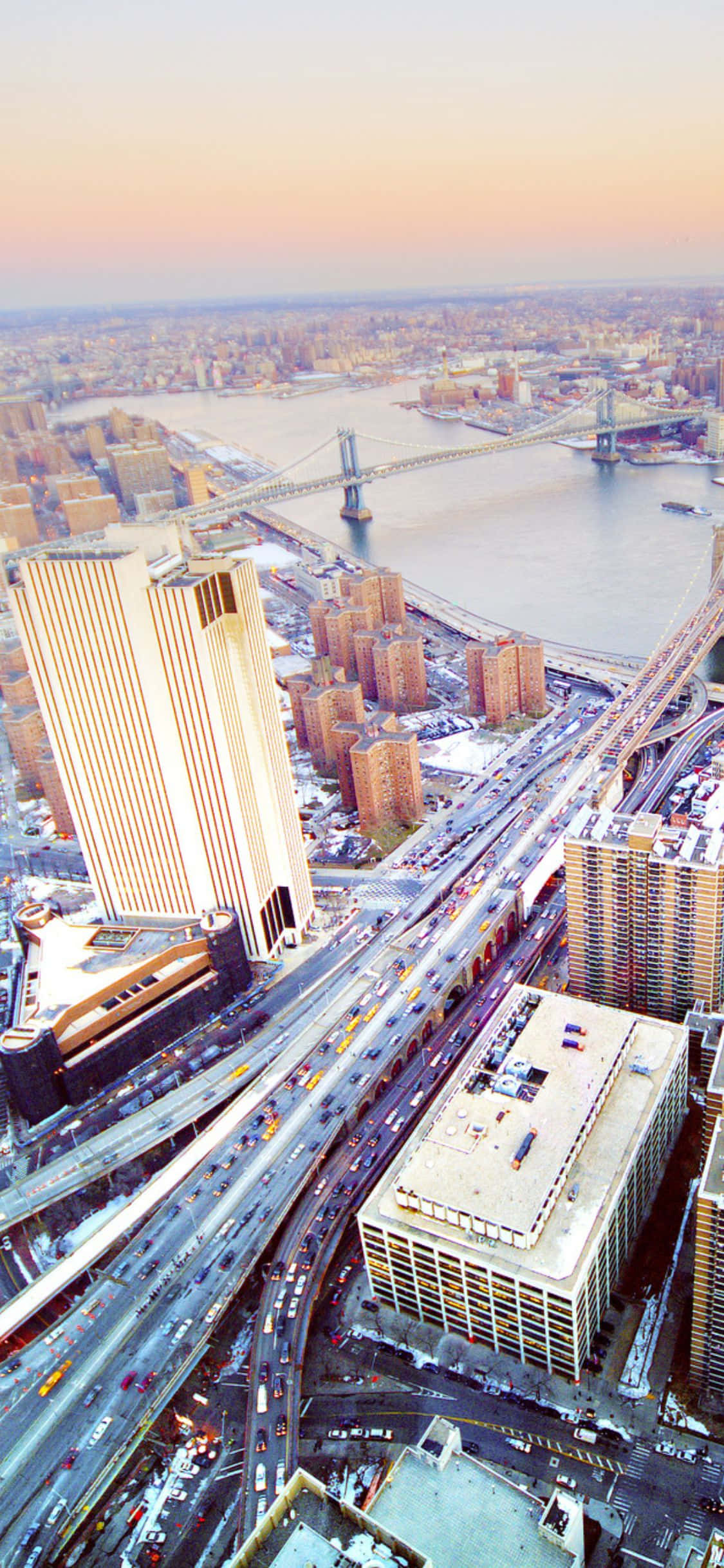 Tuklasin ang masiglang lungsod ng New York gamit ang pinakabagong iPhone X Wallpaper