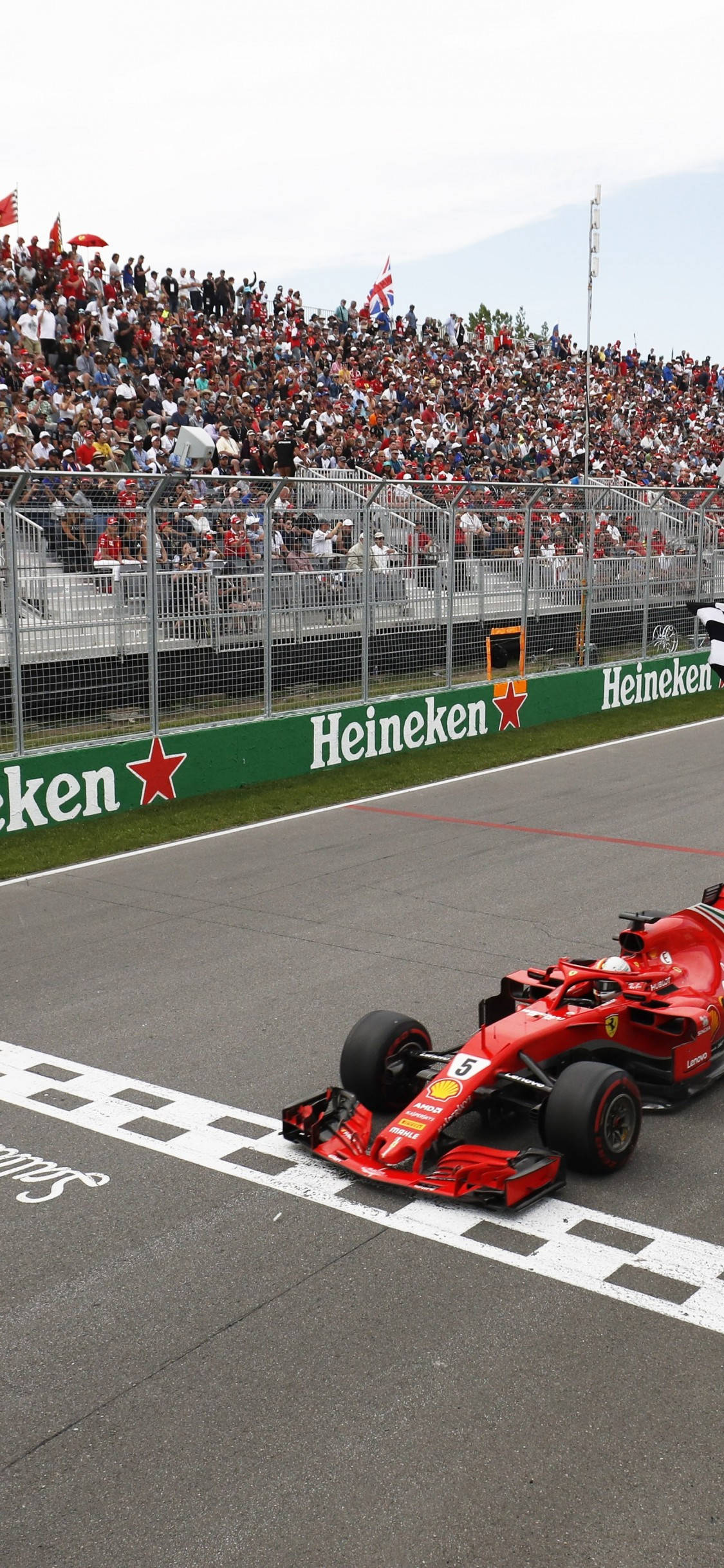F1 Vettel Finish Line iPhone Wallpaper