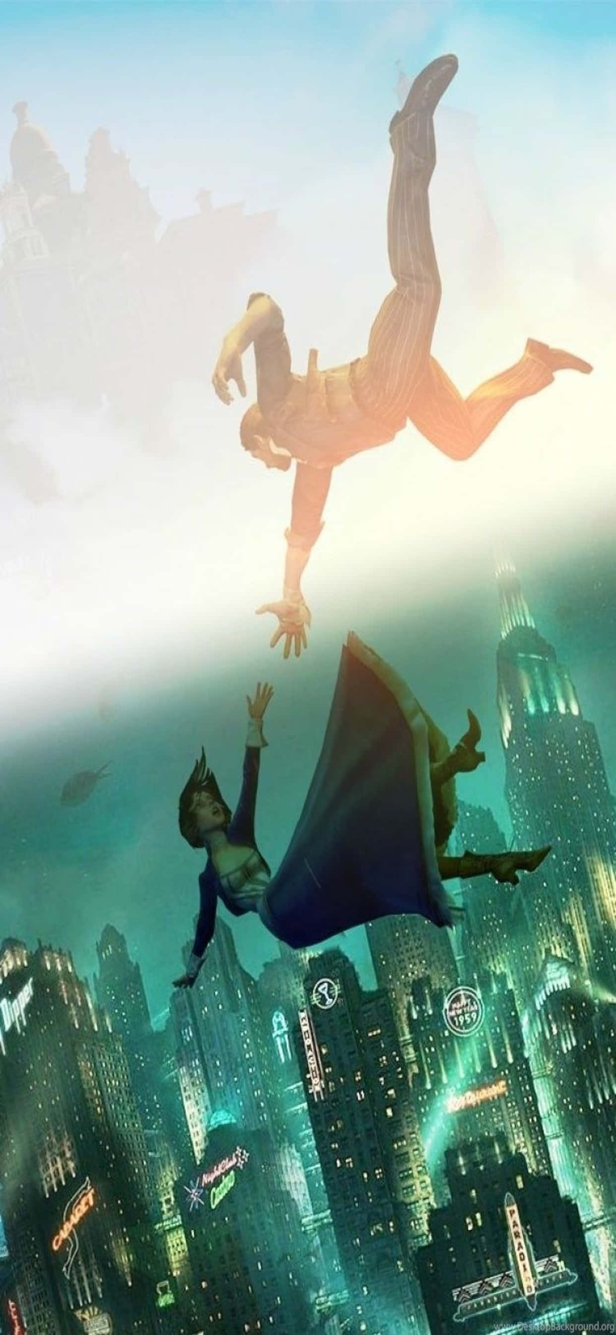 Falling iPhone Xs Max Bioshock Infinite Background Wallpaper
