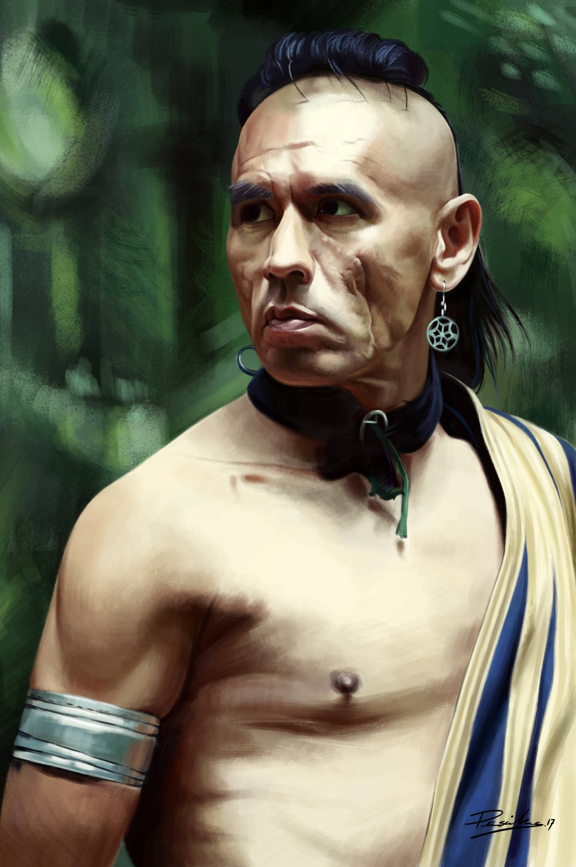 Famed Actor Wes Studi sa iconic film, The Last of The Mohicans Wallpaper