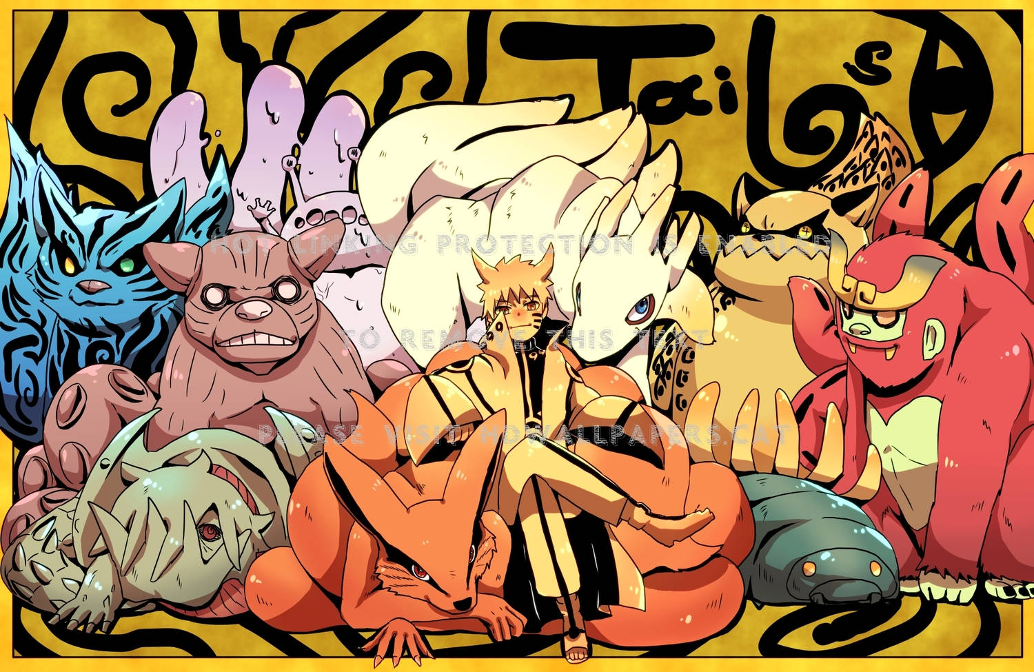 Fanart ng mga Bijuu Naruto Characters Wallpaper