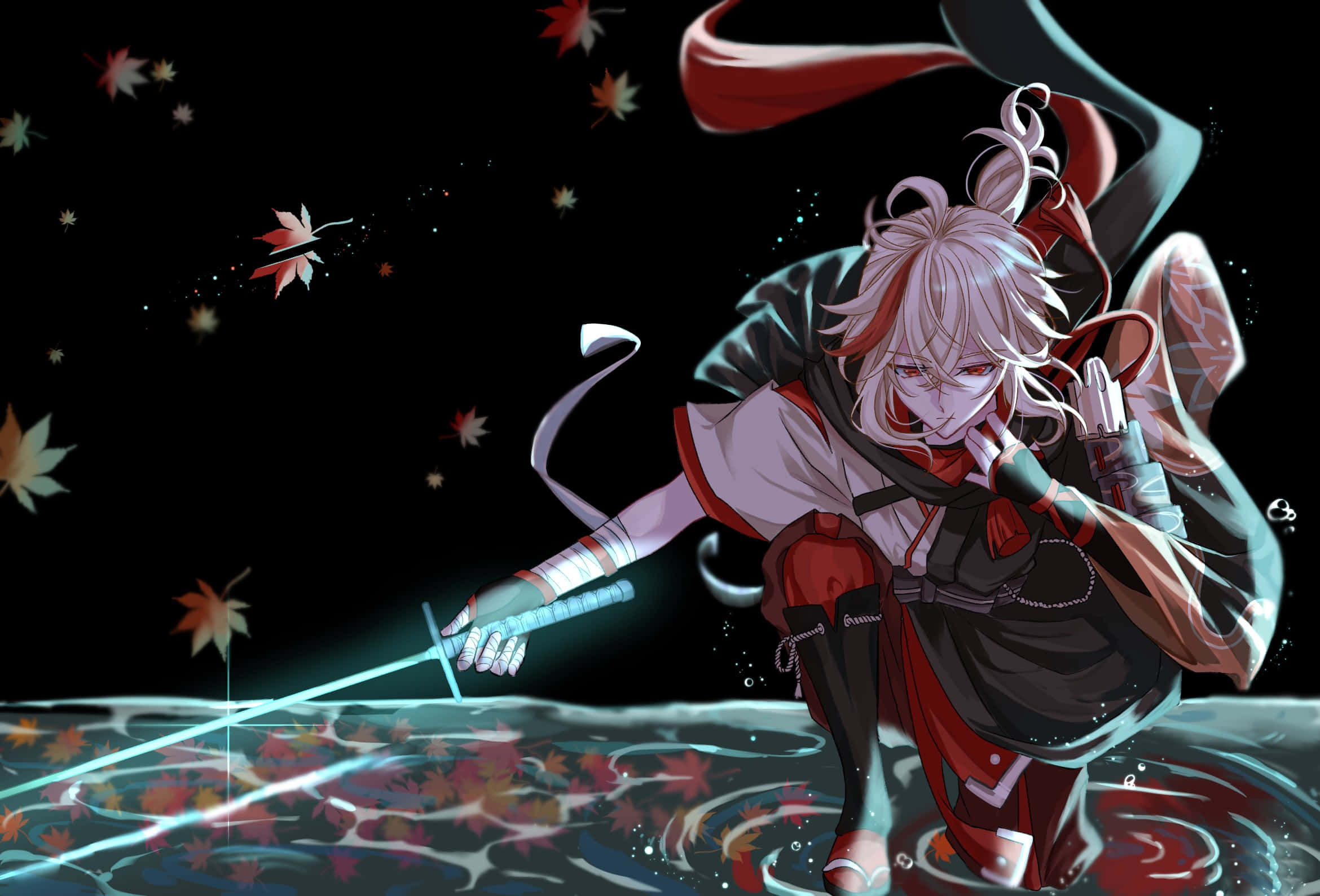 Fanart Painting ni Kazuha na May Banat na Asul Wallpaper