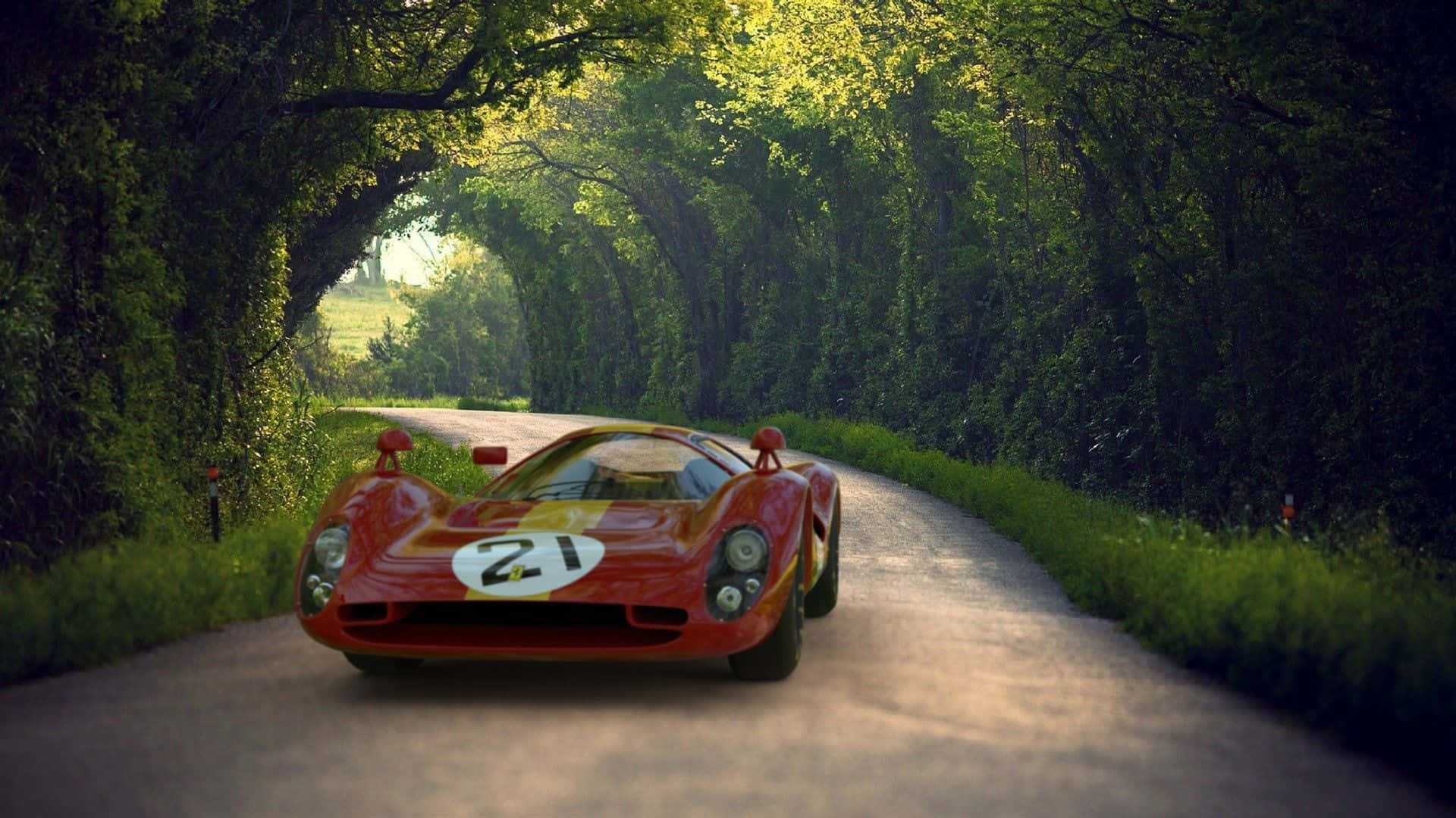 Ferrari 330 Sa Isang Makulimlim na Daan Wallpaper
