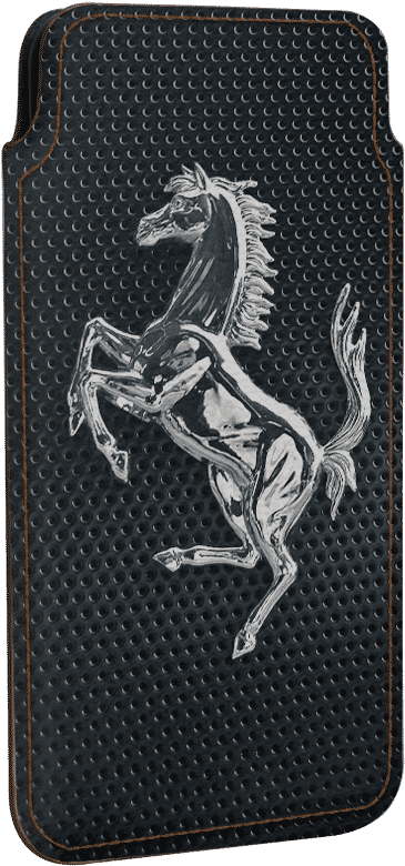 Ferrari Prancing Horse Emblem sa Leather Wallpaper