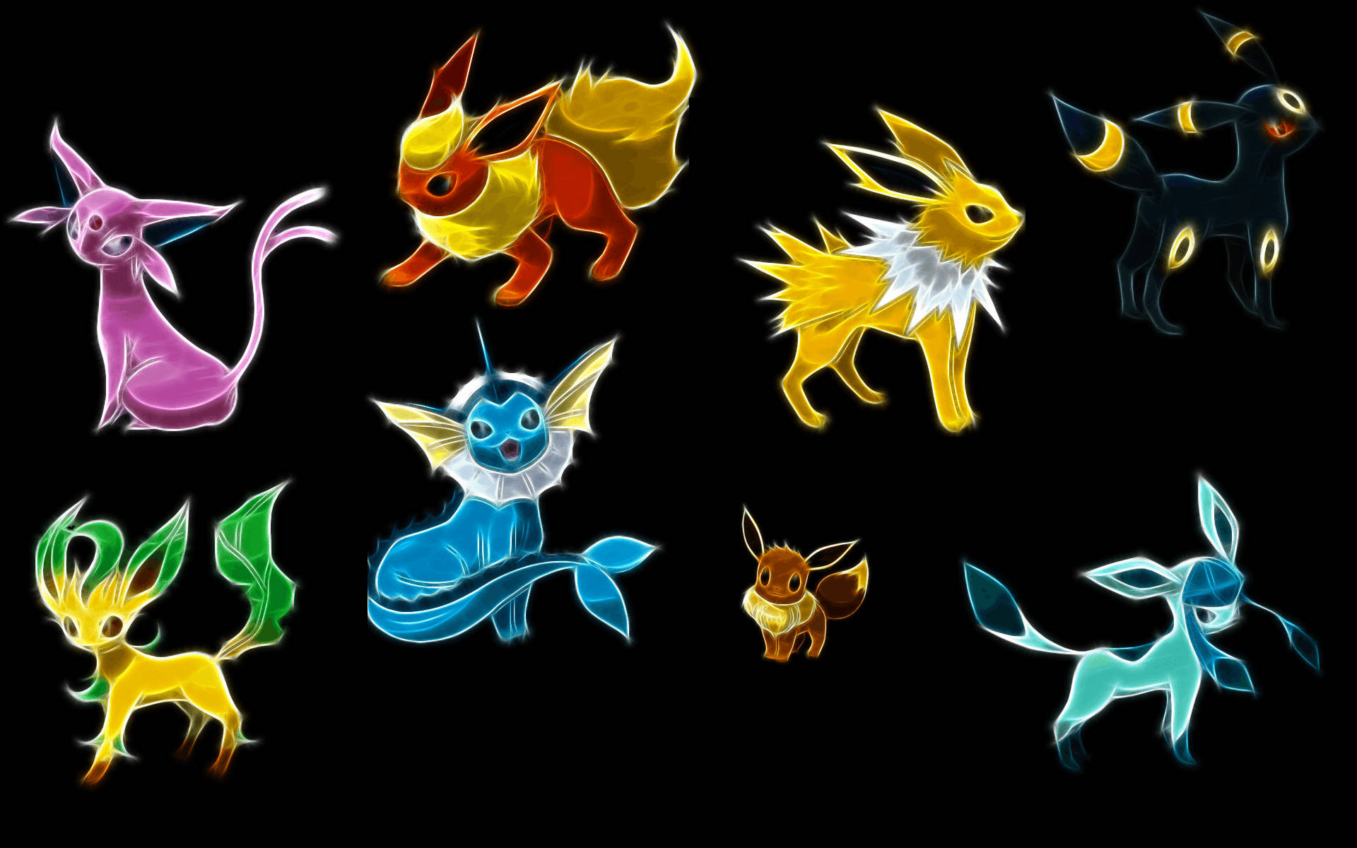 Flareon na may Itim na Background ng Pokemon Wallpaper