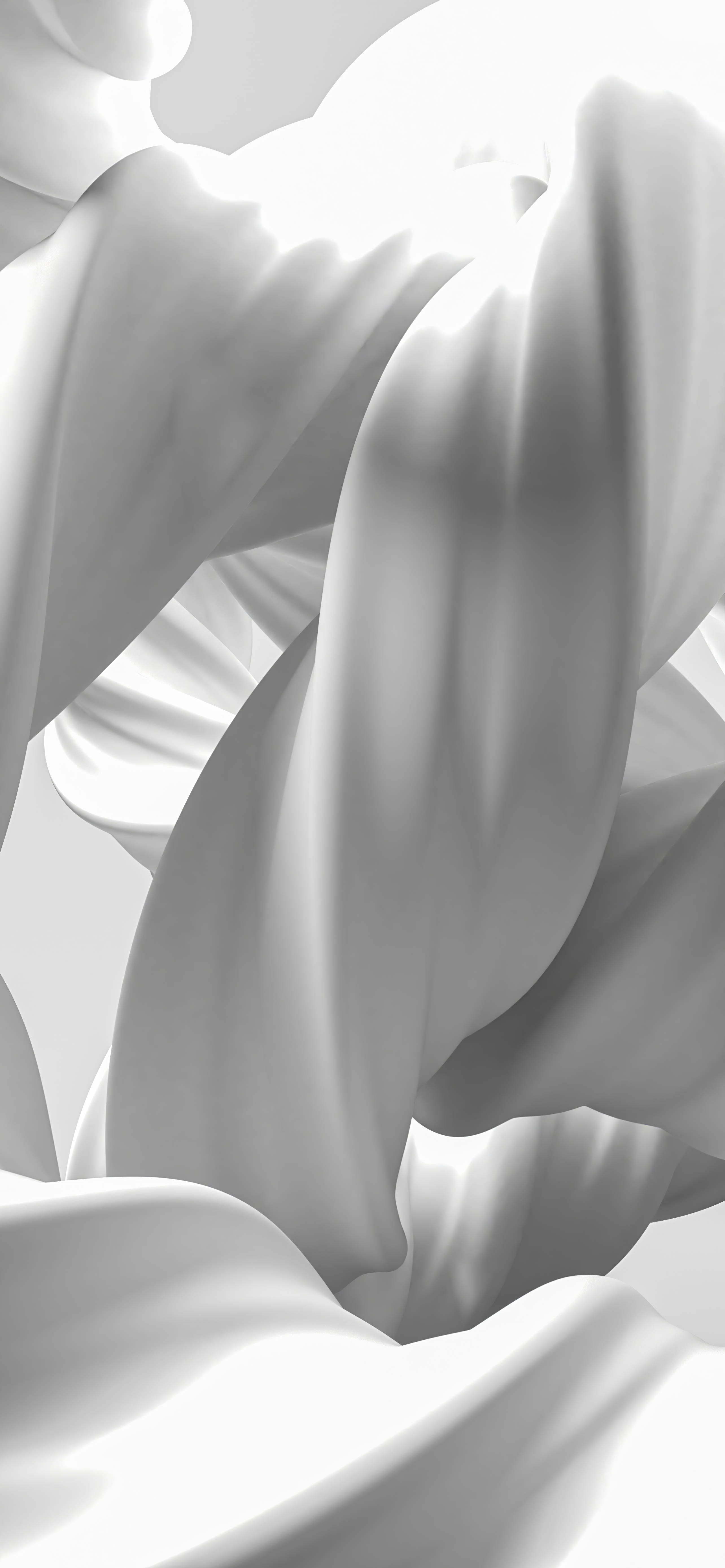 Fluid White Fabric Mobile 3D Wallpaper