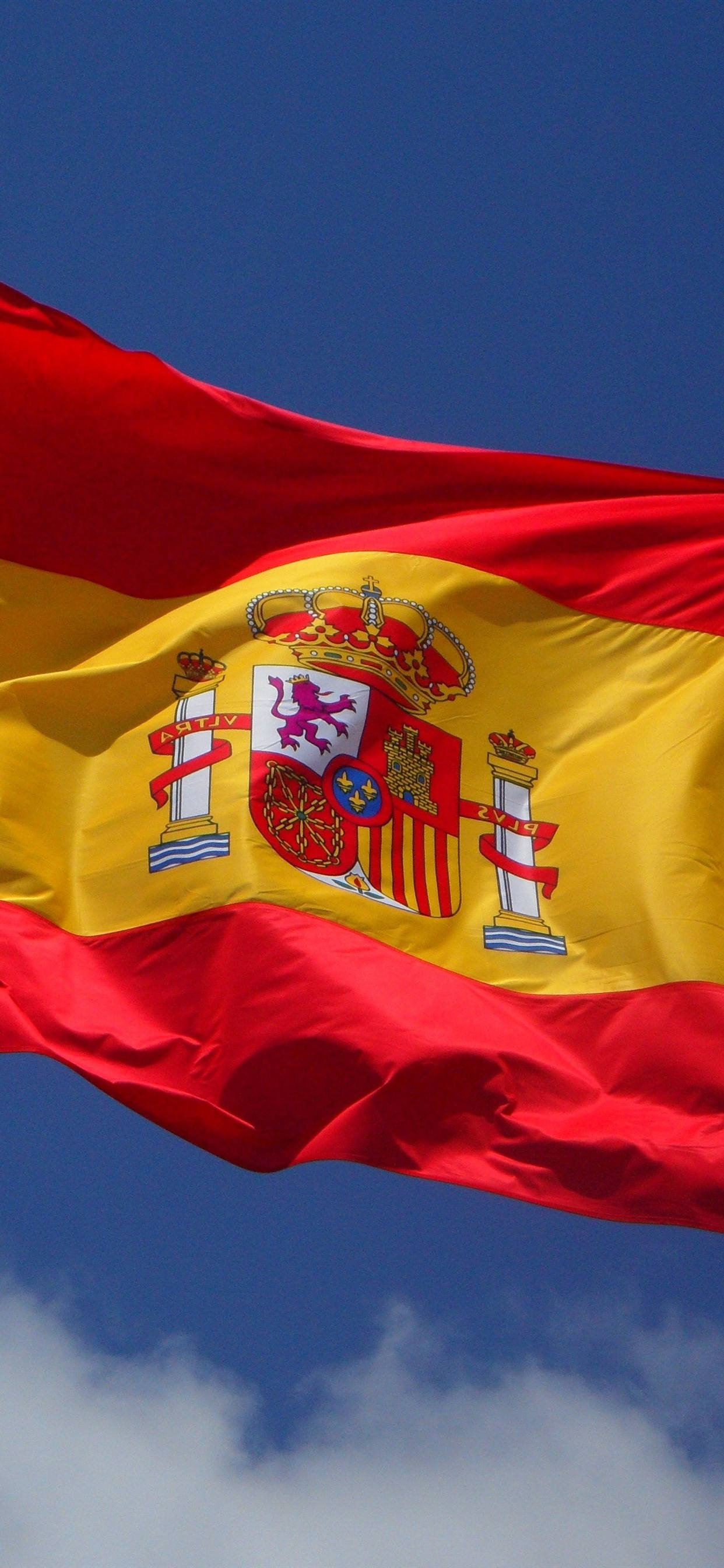 Lumilipad na Eskudo ng Watawat ng Espanya Wallpaper