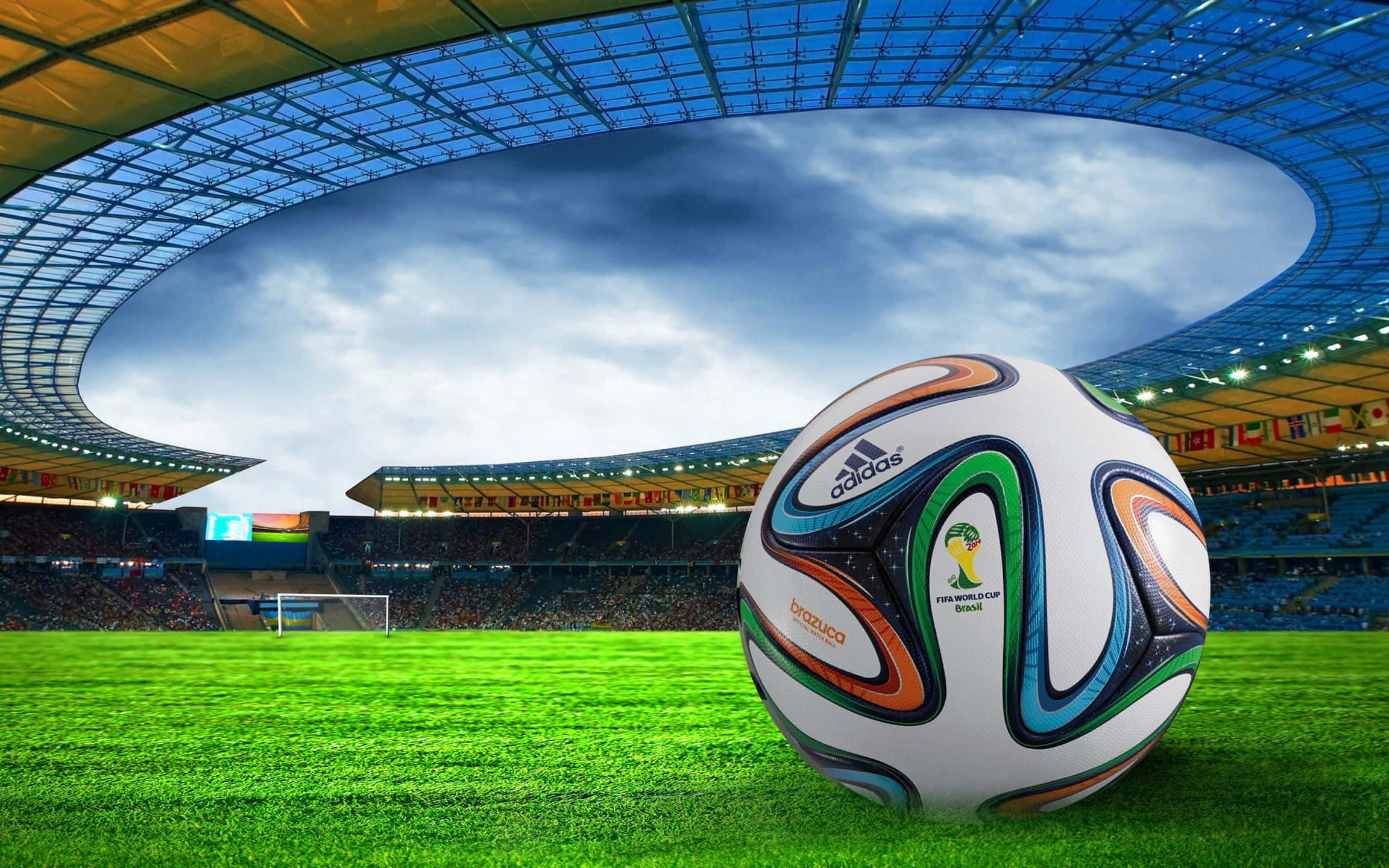Football Galaxy Ball Sa Lupa Wallpaper