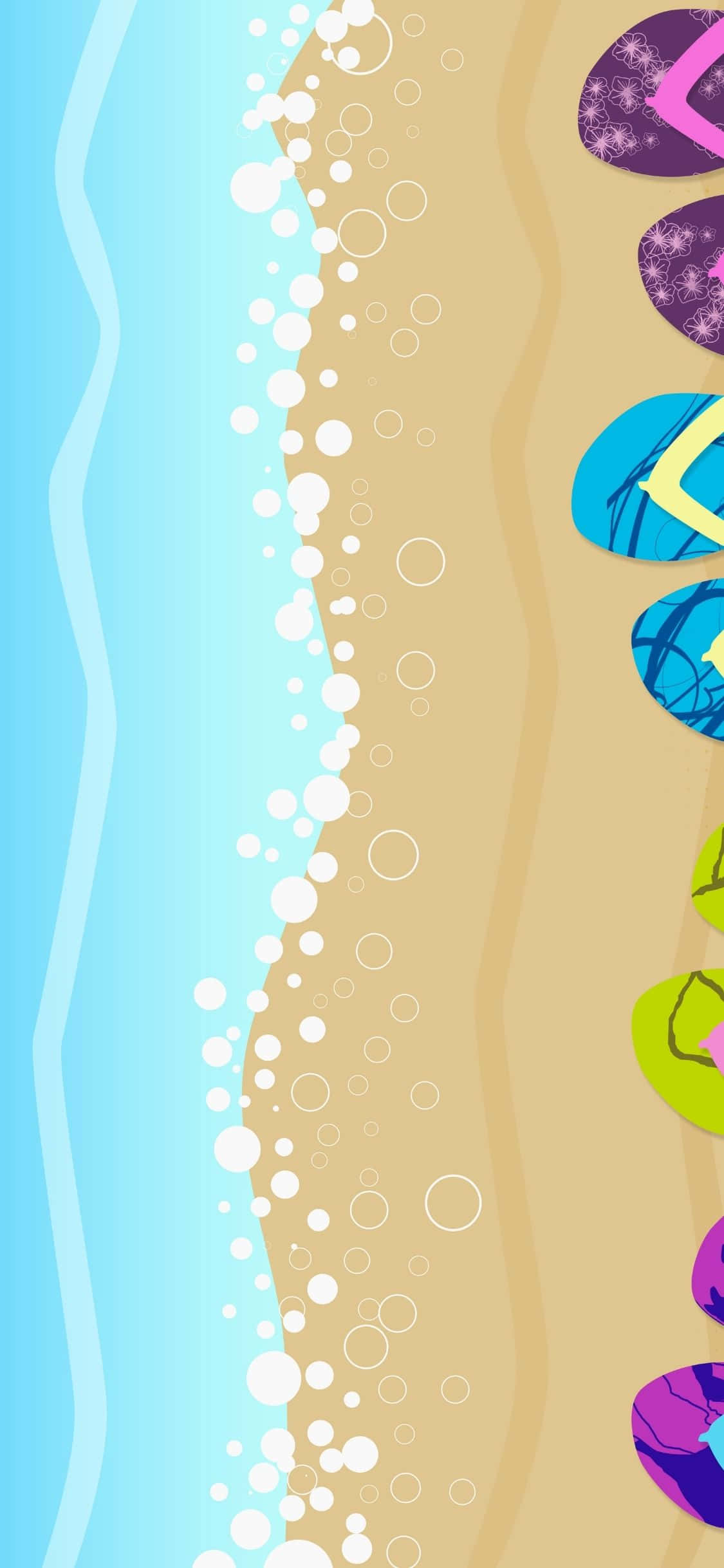 Four Pairs Of Slippers iPhone X Summer Background Wallpaper