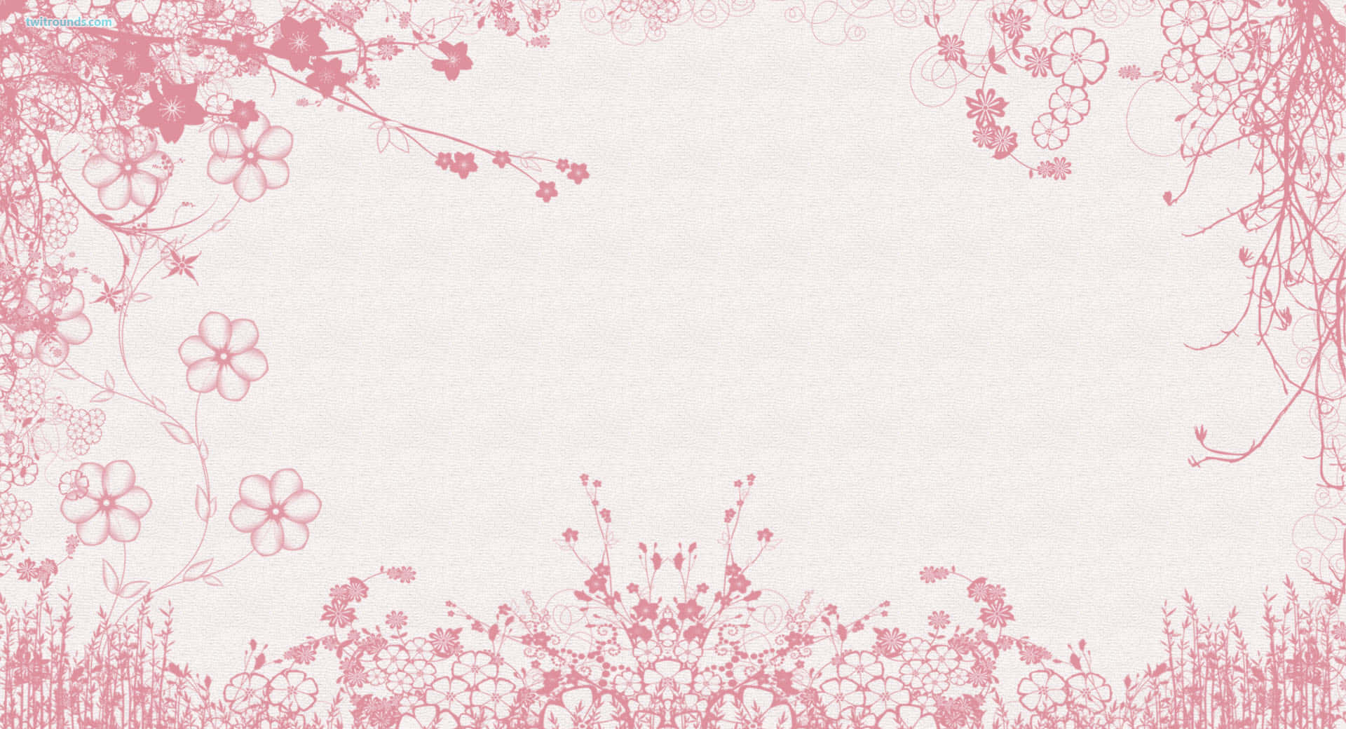 frame na may pink na bulaklak sa puting background Wallpaper
