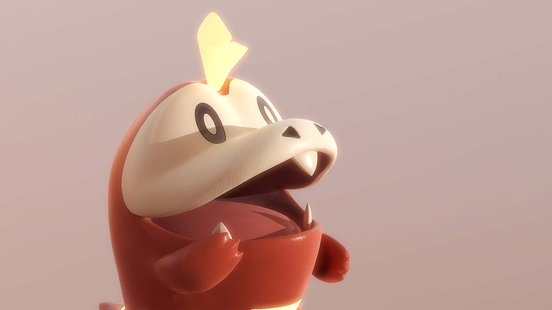 Fuecoco Pokemon Na Nakabuka ang Bibig 3D Wallpaper