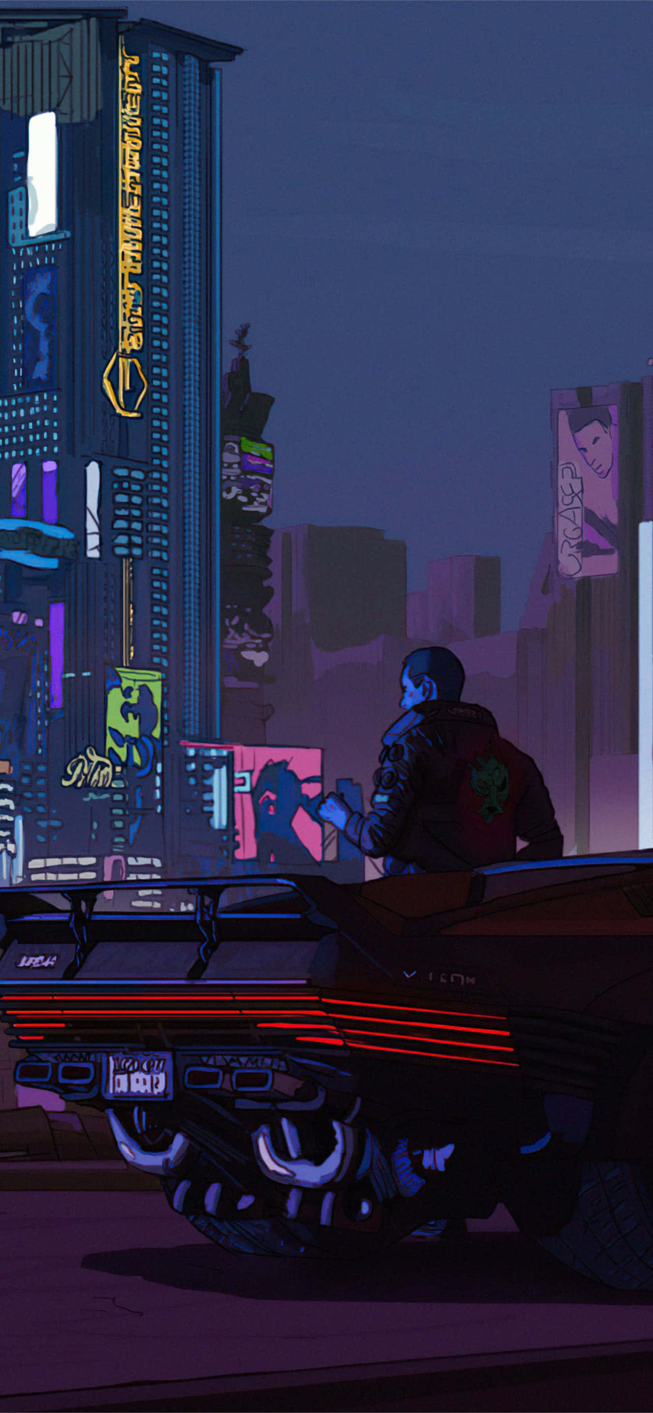 Futuristikong Cyberpunk Cityscape sa Neon Glow Wallpaper