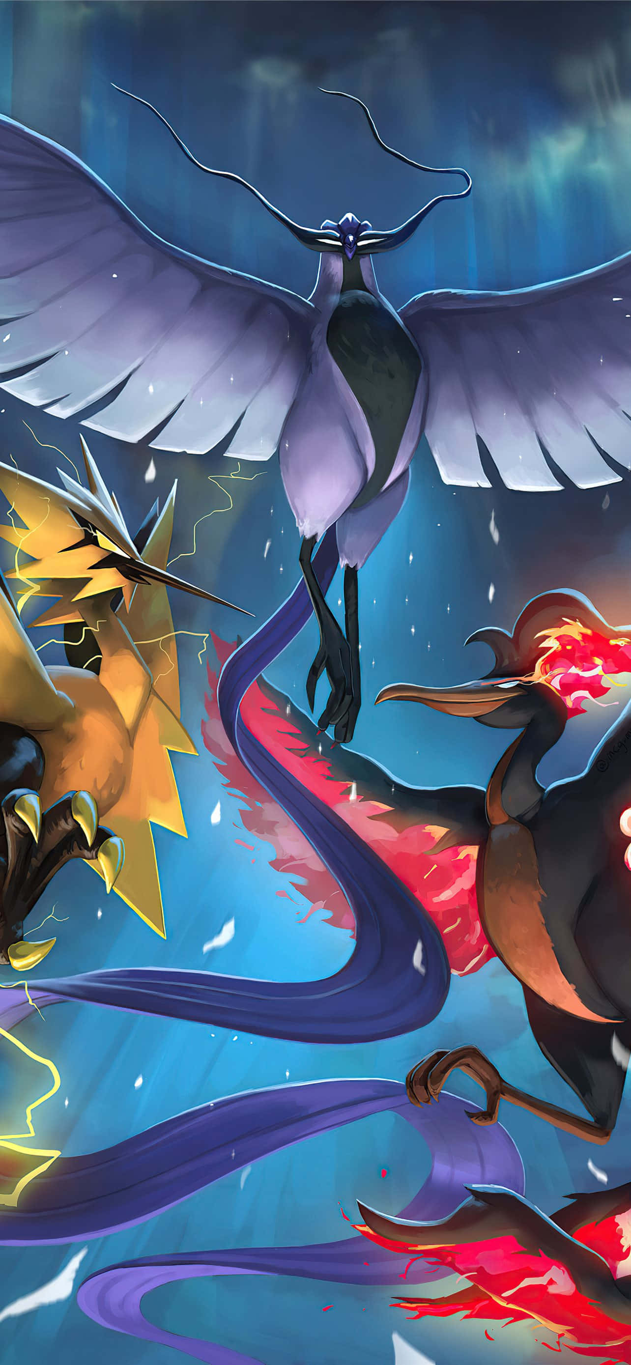 Galarian Articuno, Zapdos, at Moltres Wallpaper