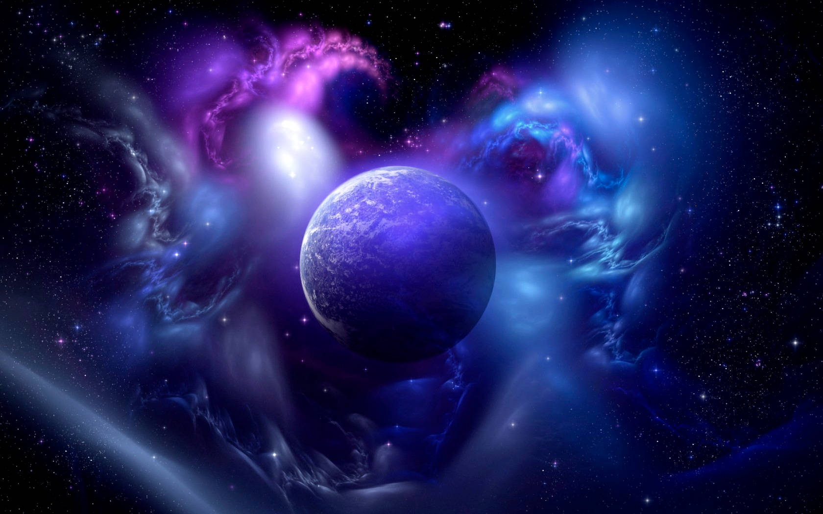 Galaxy Moon sa Outer Space Wallpaper