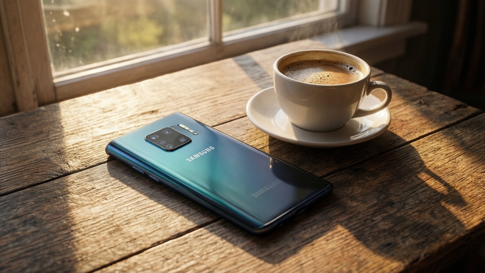 Galaxy S10 Kape sa Umaga Wallpaper
