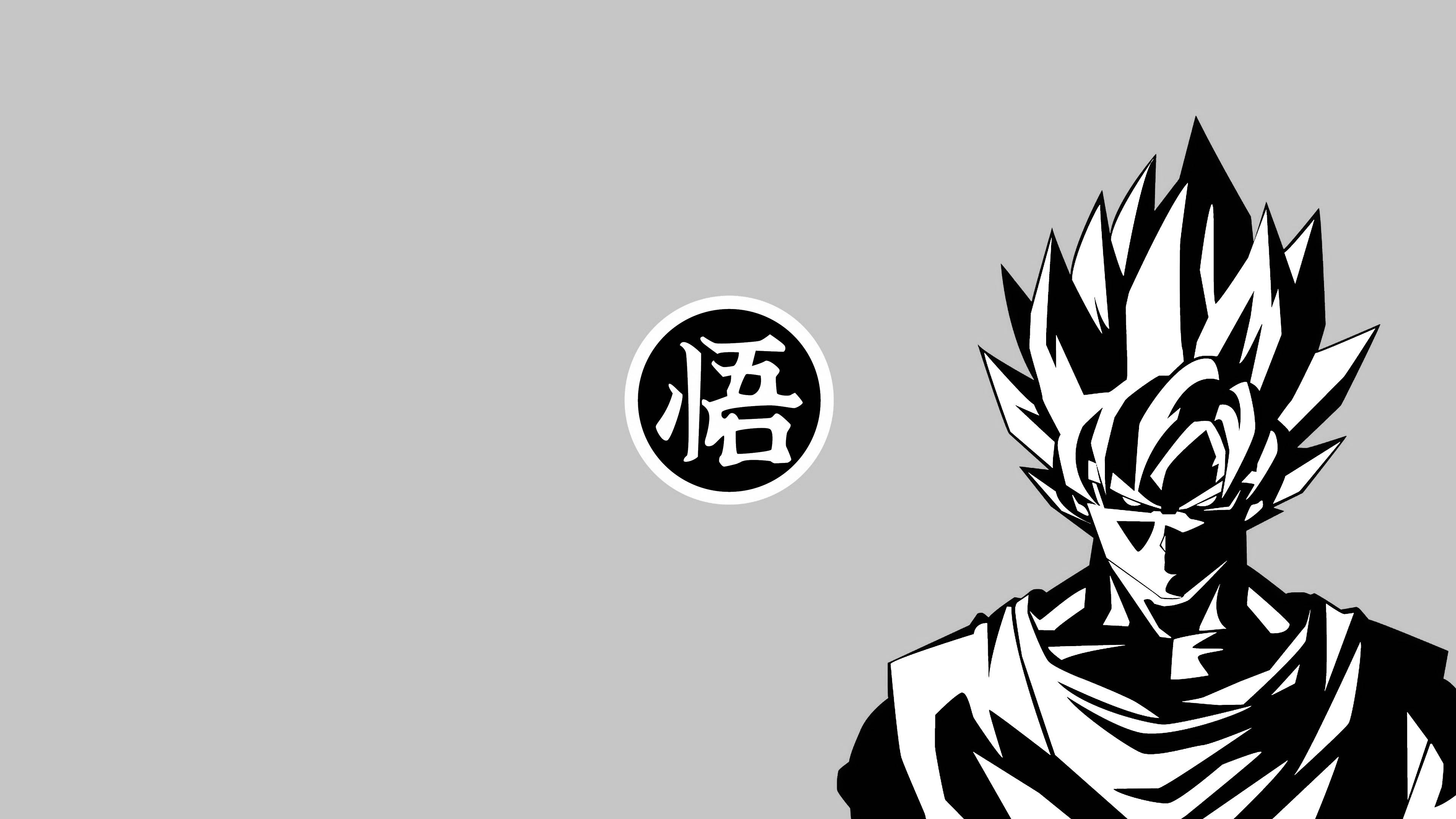 Galit na Goku Itim at Puti Wallpaper