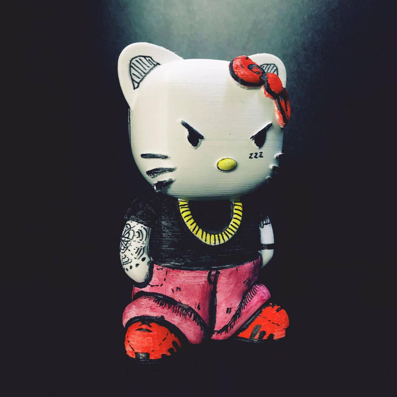 Galit na Hello Kitty Halloween na Parang Thug Wallpaper