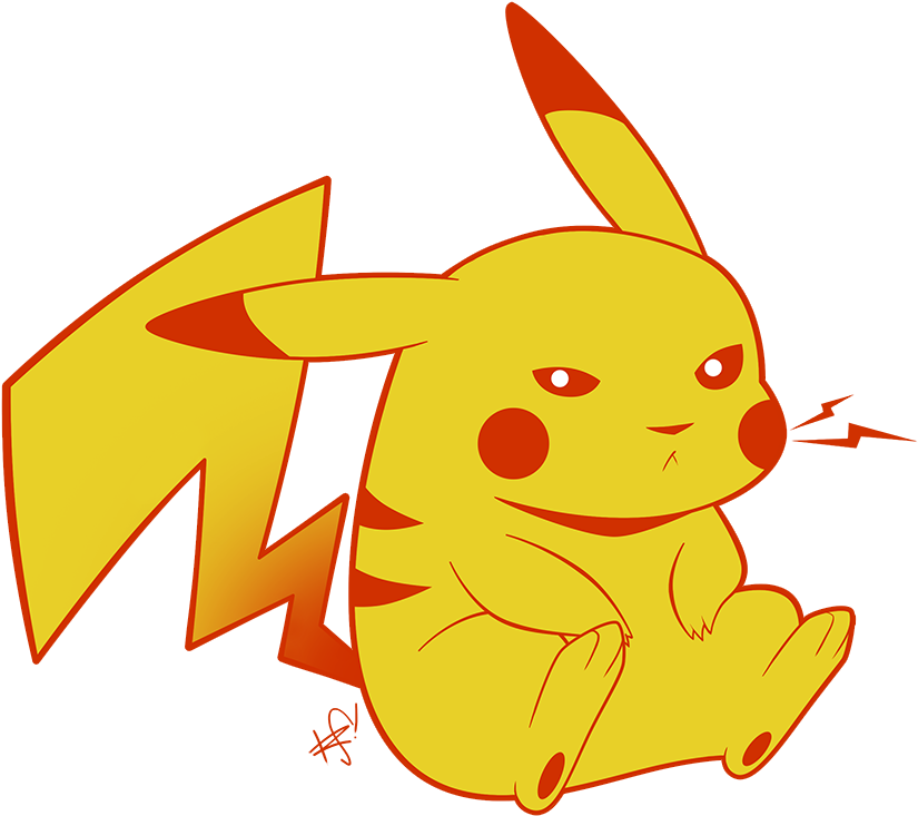 Galit na Pikachu Ilustrasyon Wallpaper