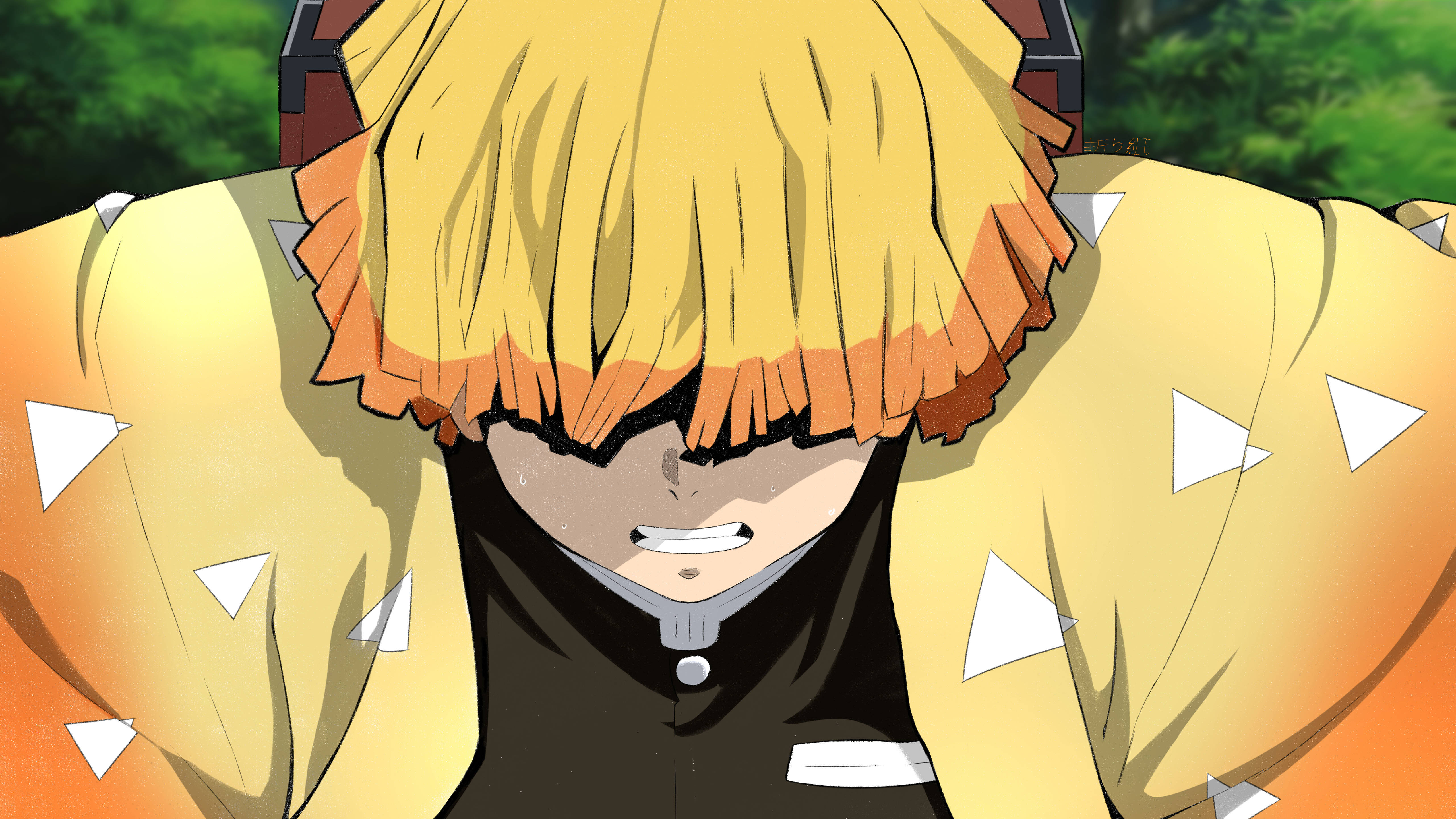 Galit na Zenitsu ng Demon Slayer Wallpaper