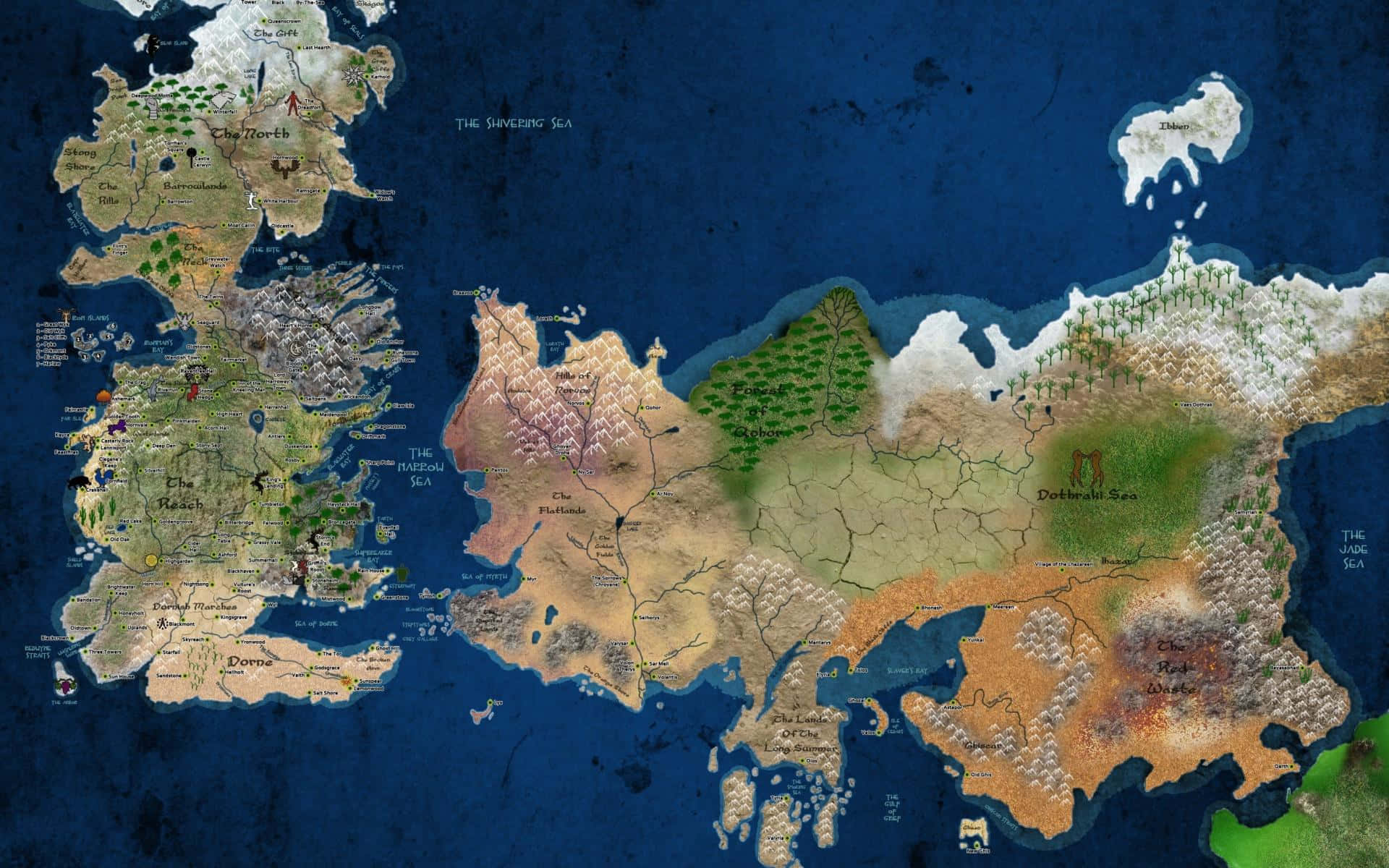 Game of Thrones Mapa Asul Aesthetic Kilalang Mundo Wallpaper